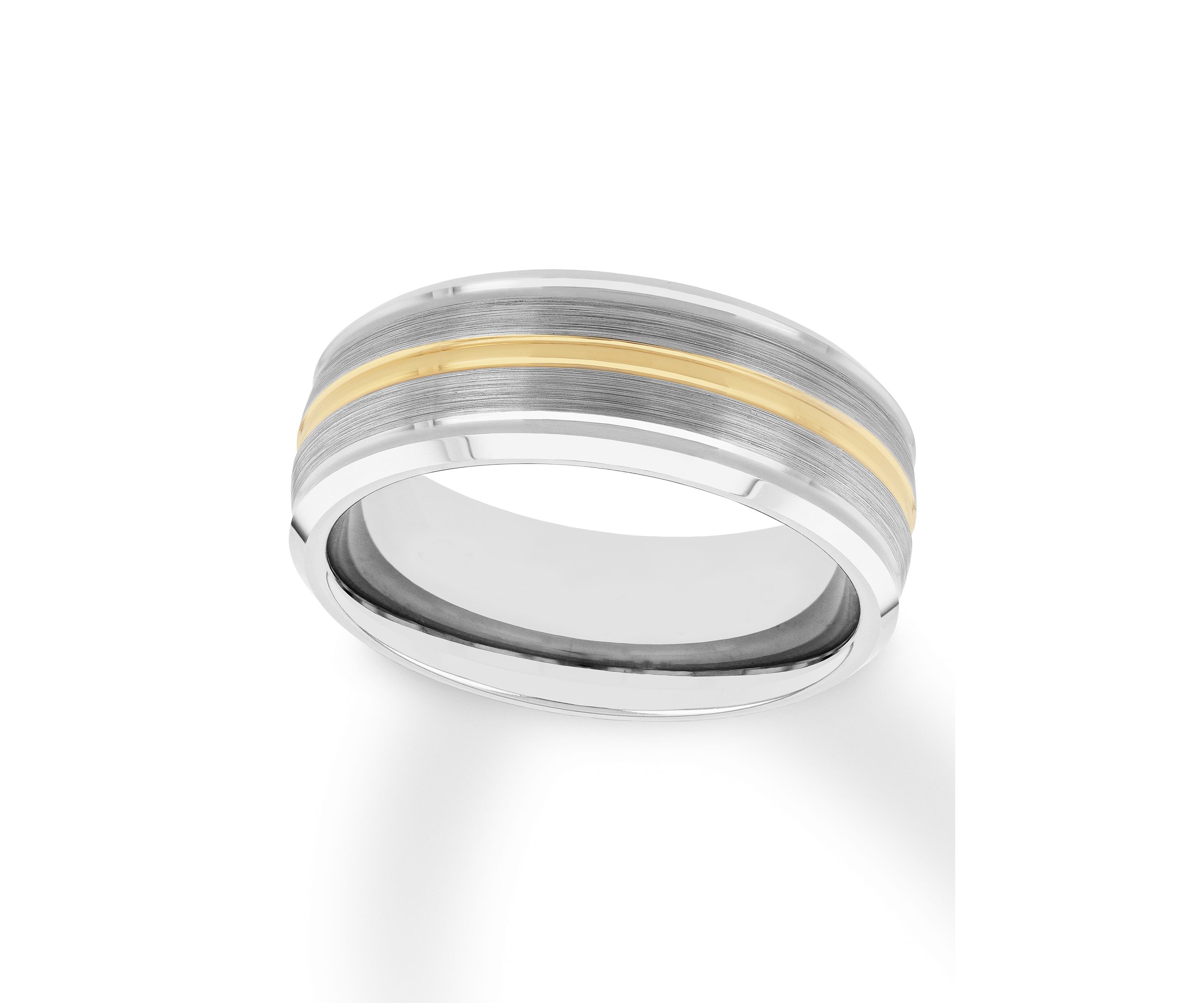 Striped Satin Finish Band in Two-Tone Tantalum
