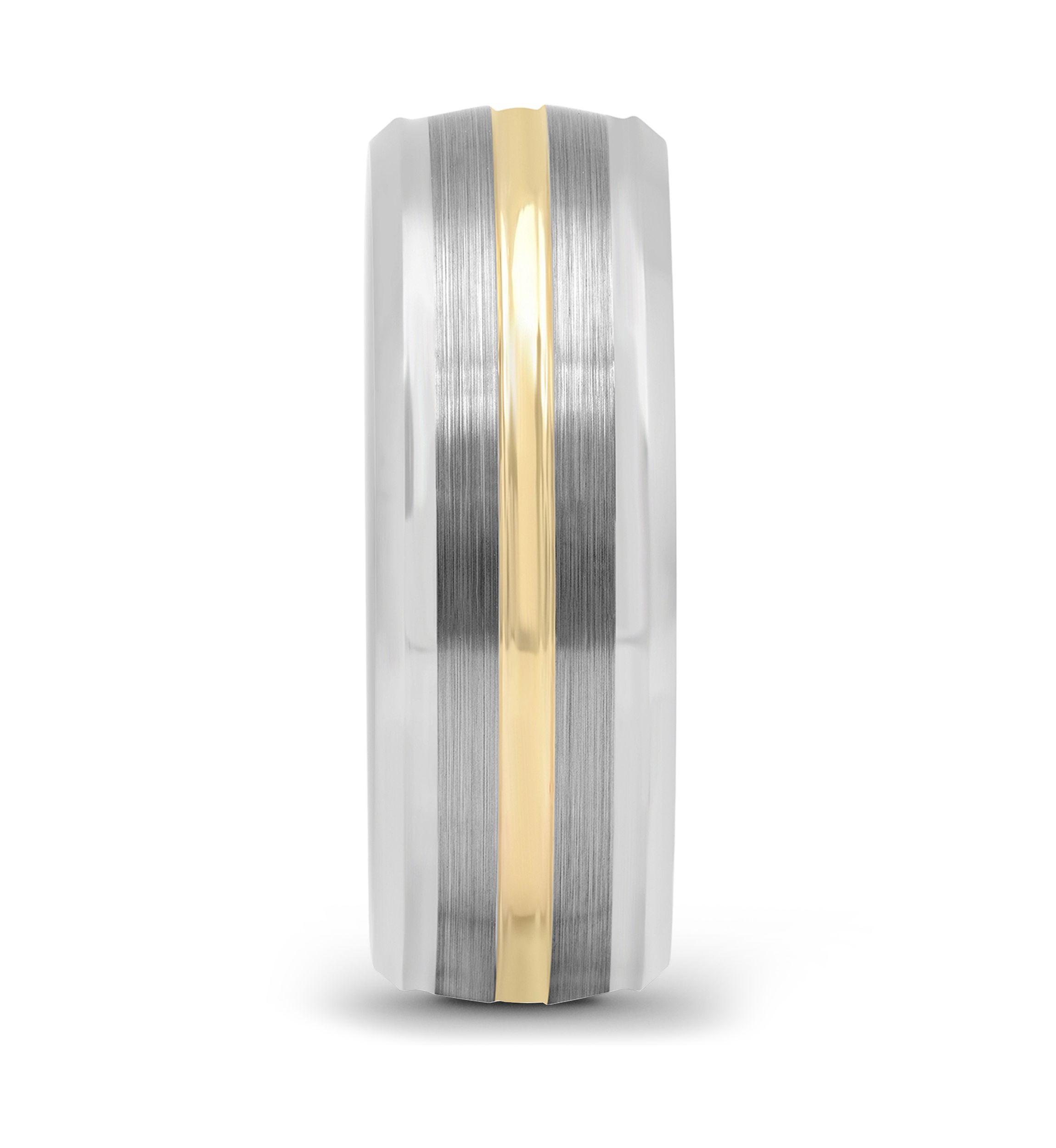 Striped Satin Finish Band in Two-Tone Tantalum