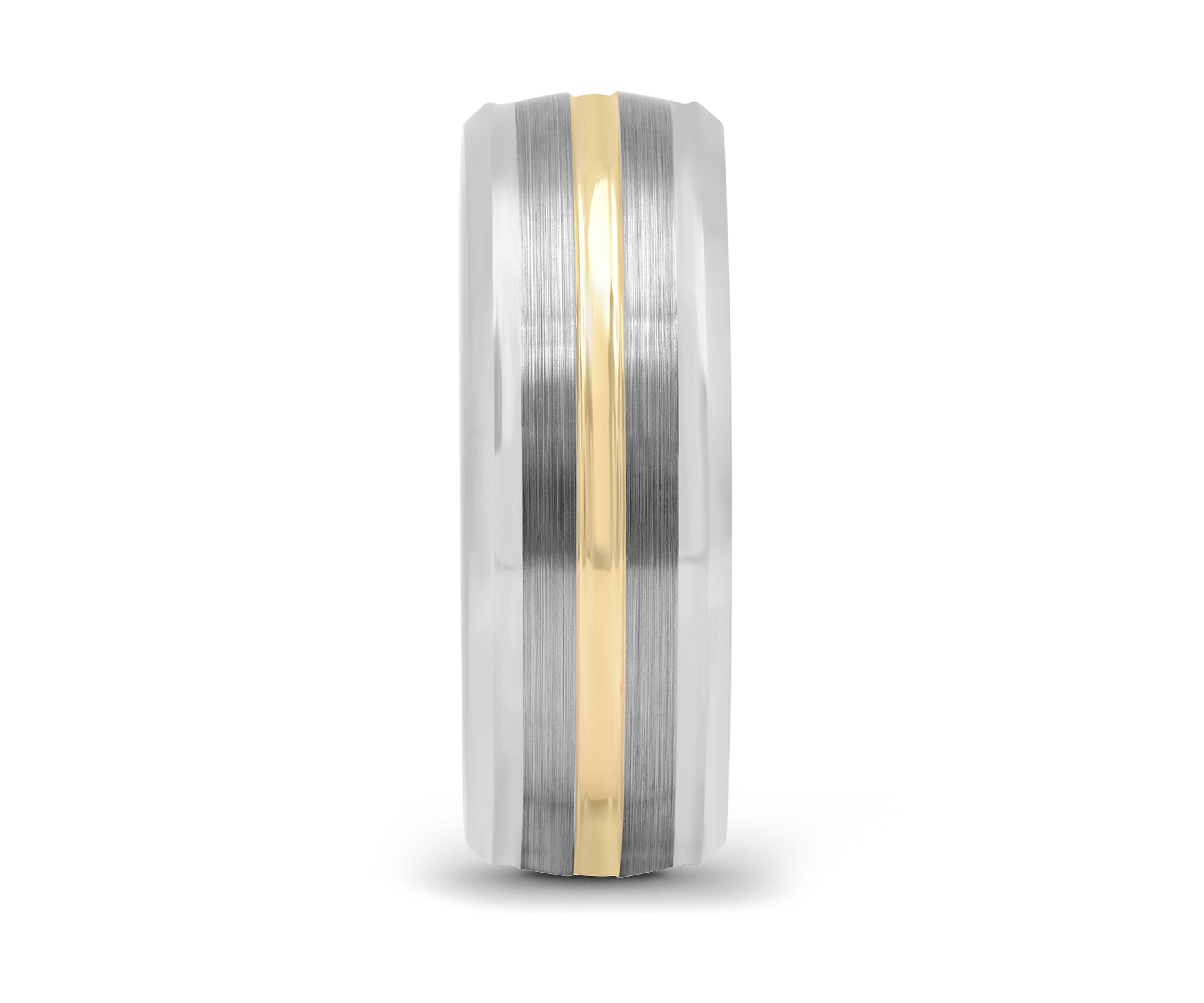 Striped Satin Finish Band in Two-Tone Tantalum