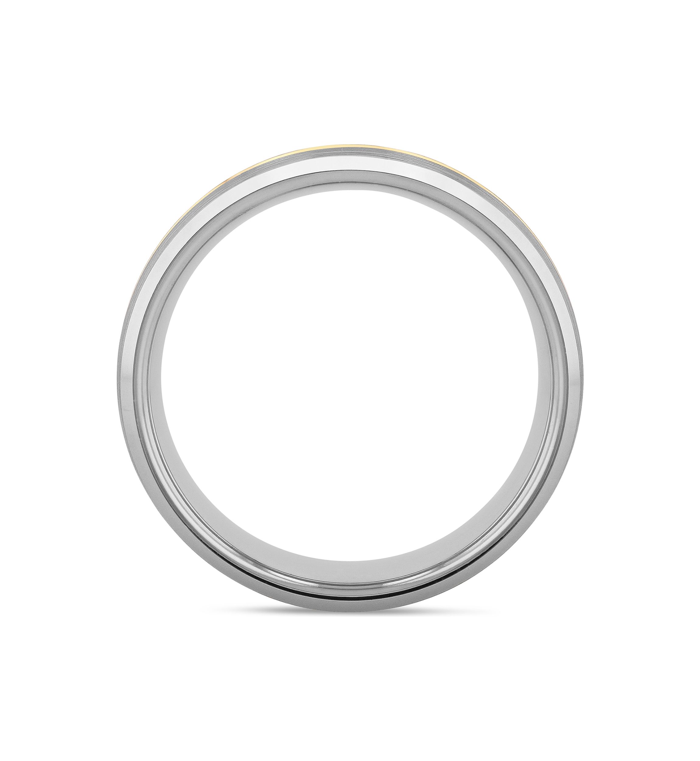 Striped Satin Finish Band in Two-Tone Tantalum
