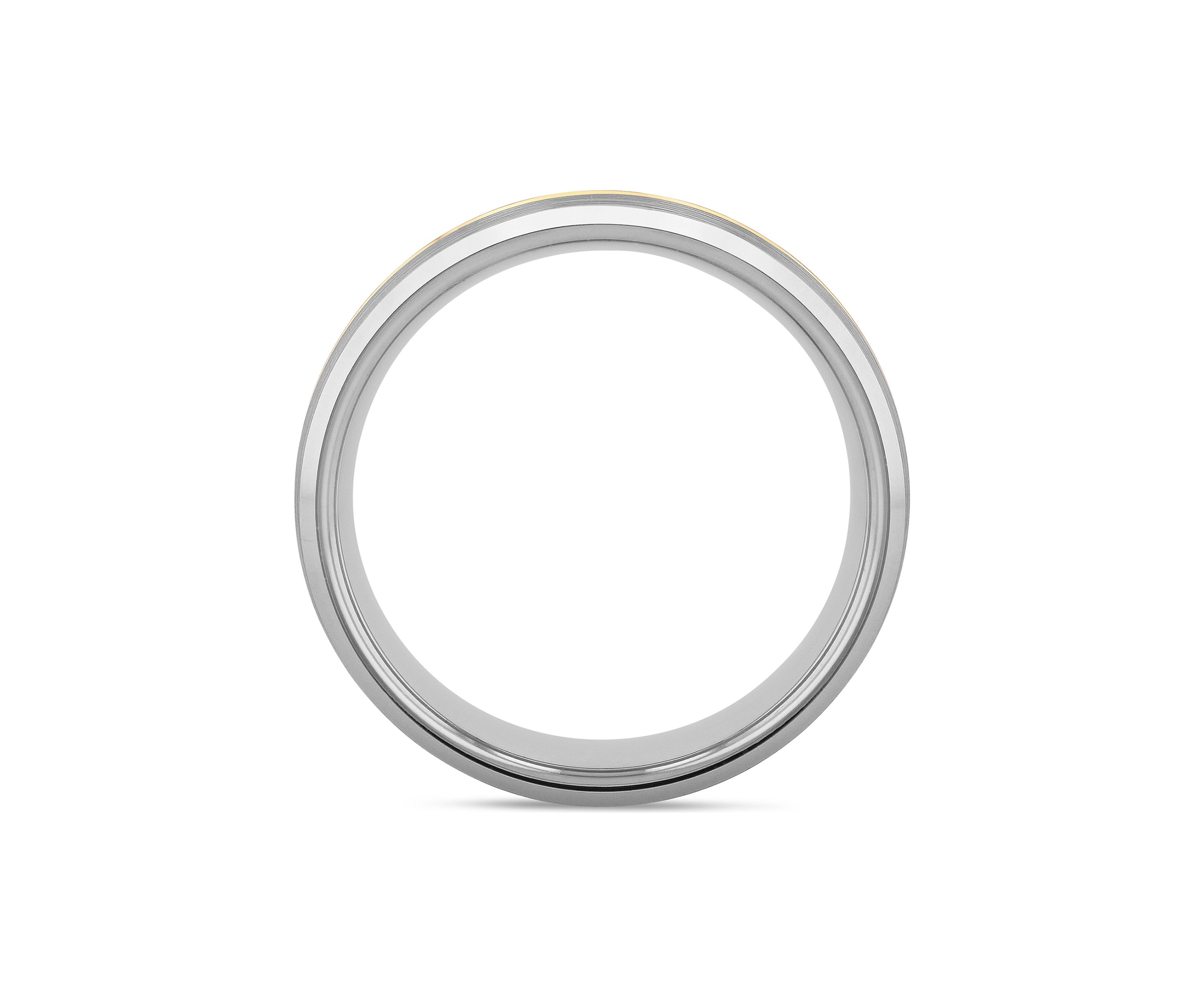 Striped Satin Finish Band in Two-Tone Tantalum