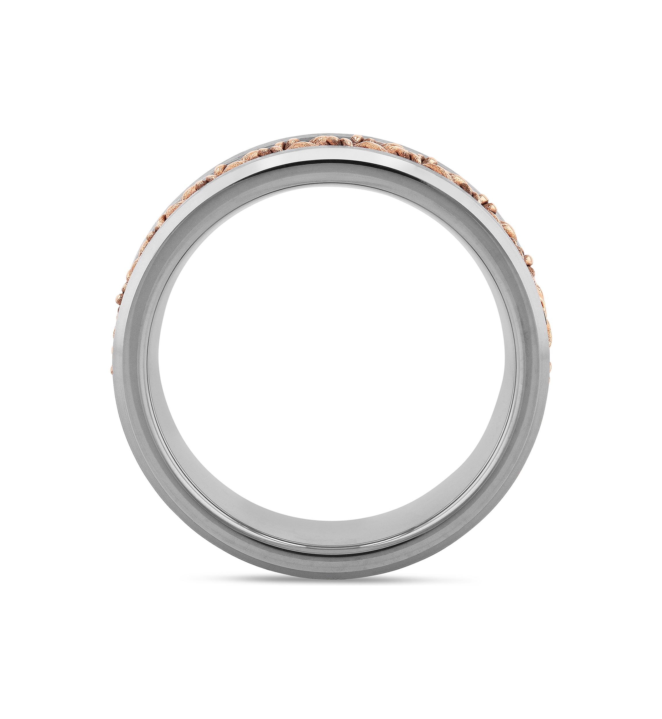 Braided Satin Finish Band in Two-Tone Tantalum