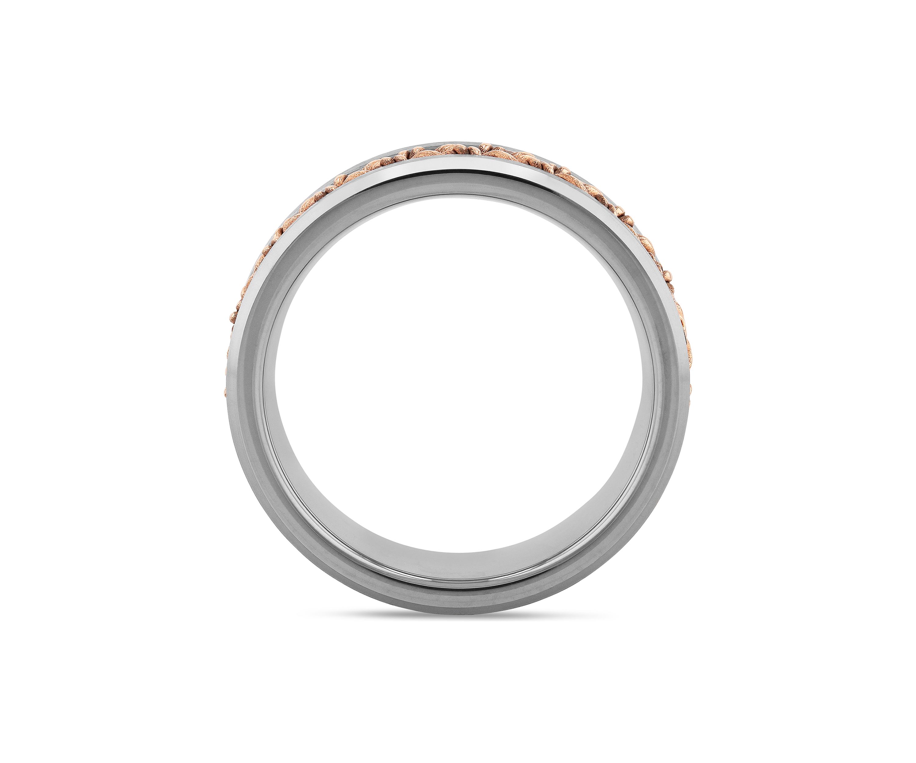 Braided Satin Finish Band in Two-Tone Tantalum