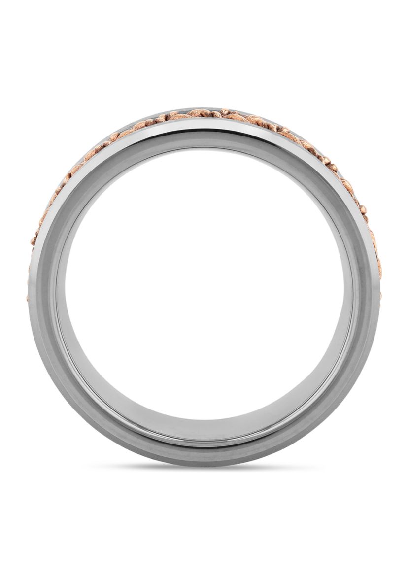 Braided Satin Finish Band in Two-Tone Tantalum