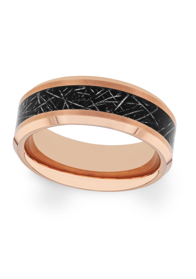 Beveled Edge Band in Rose-Tone Tantalum