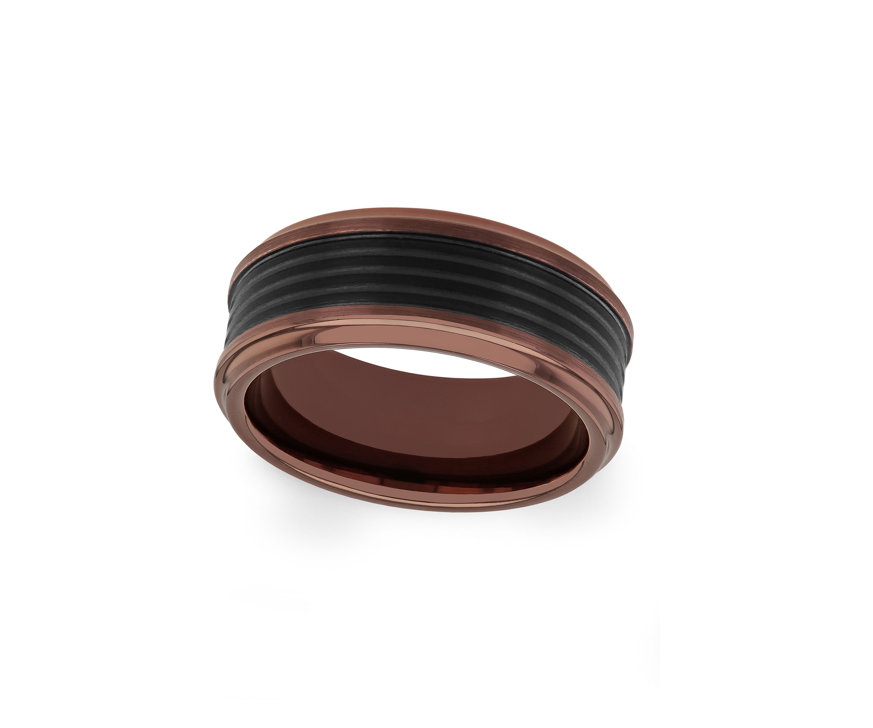 Grooved Step Edge Band in Two-Tone Tantalum
