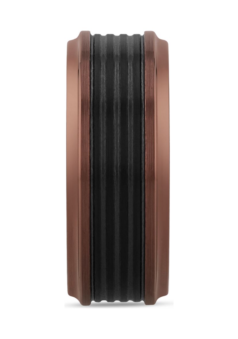 Grooved Step Edge Band in Two-Tone Tantalum