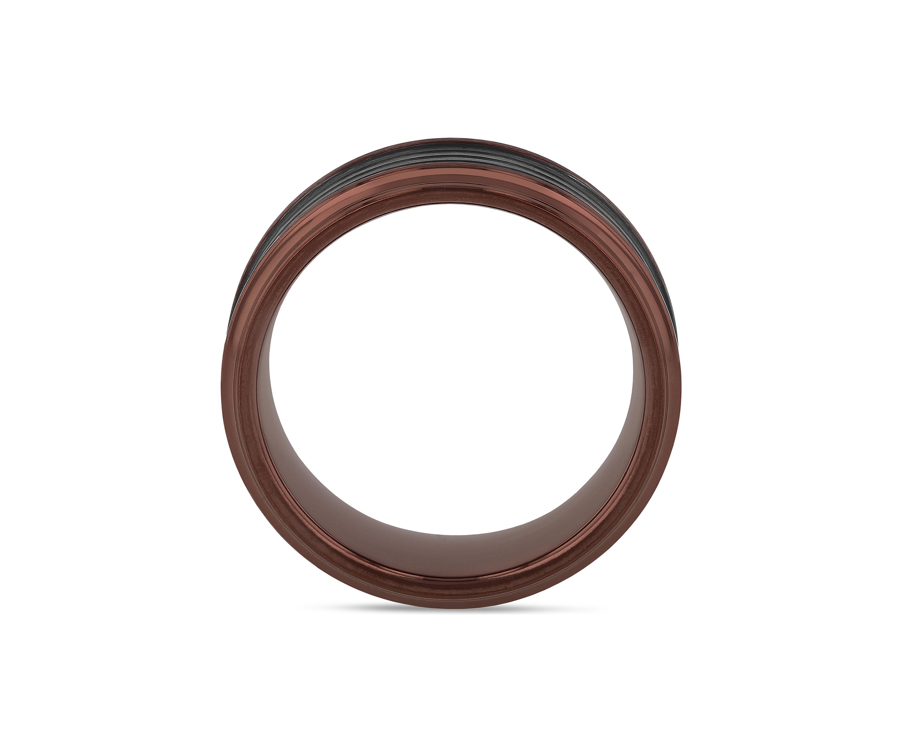 Grooved Step Edge Band in Two-Tone Tantalum