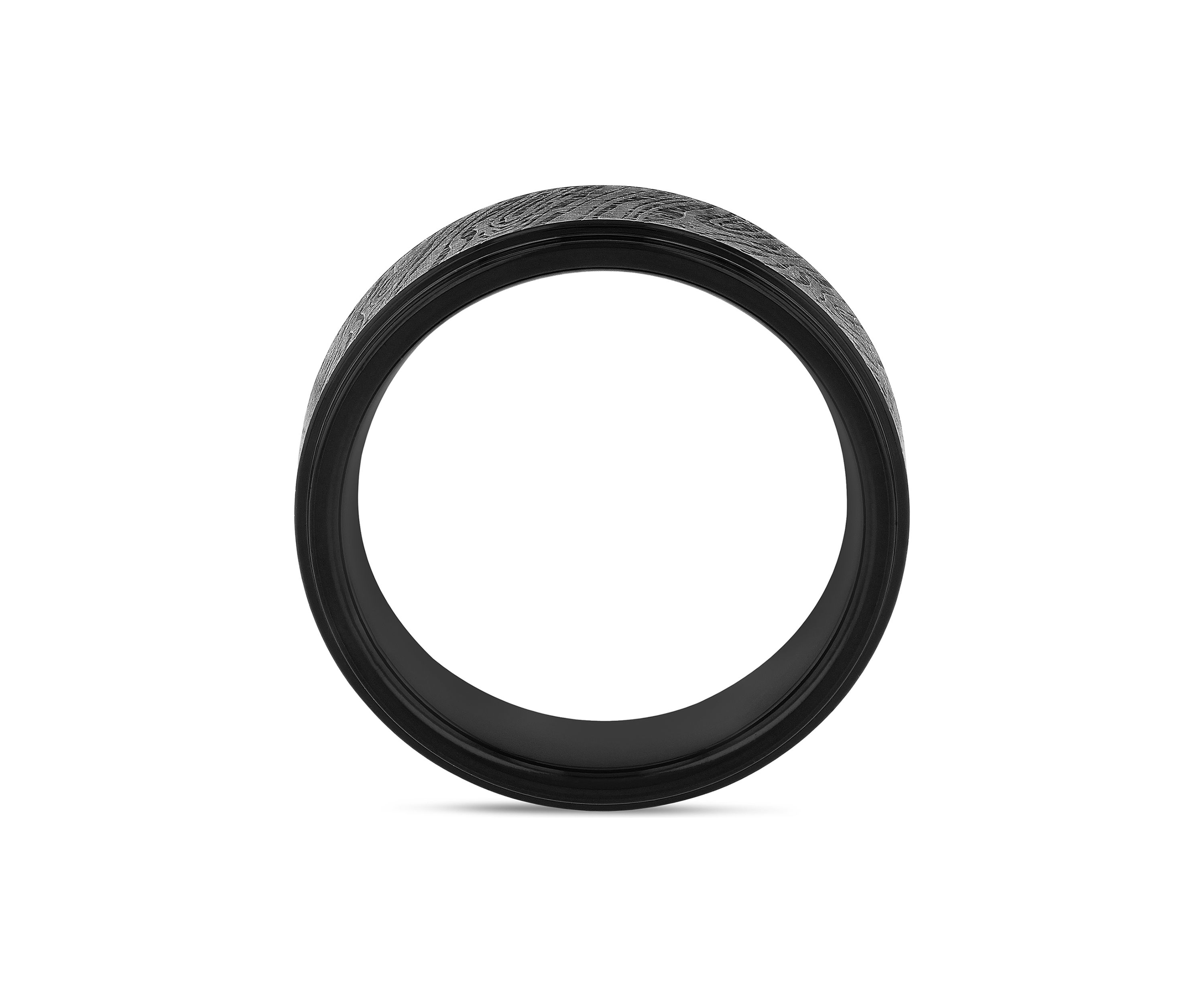 Textured Step Edge Band in Black Tantalum
