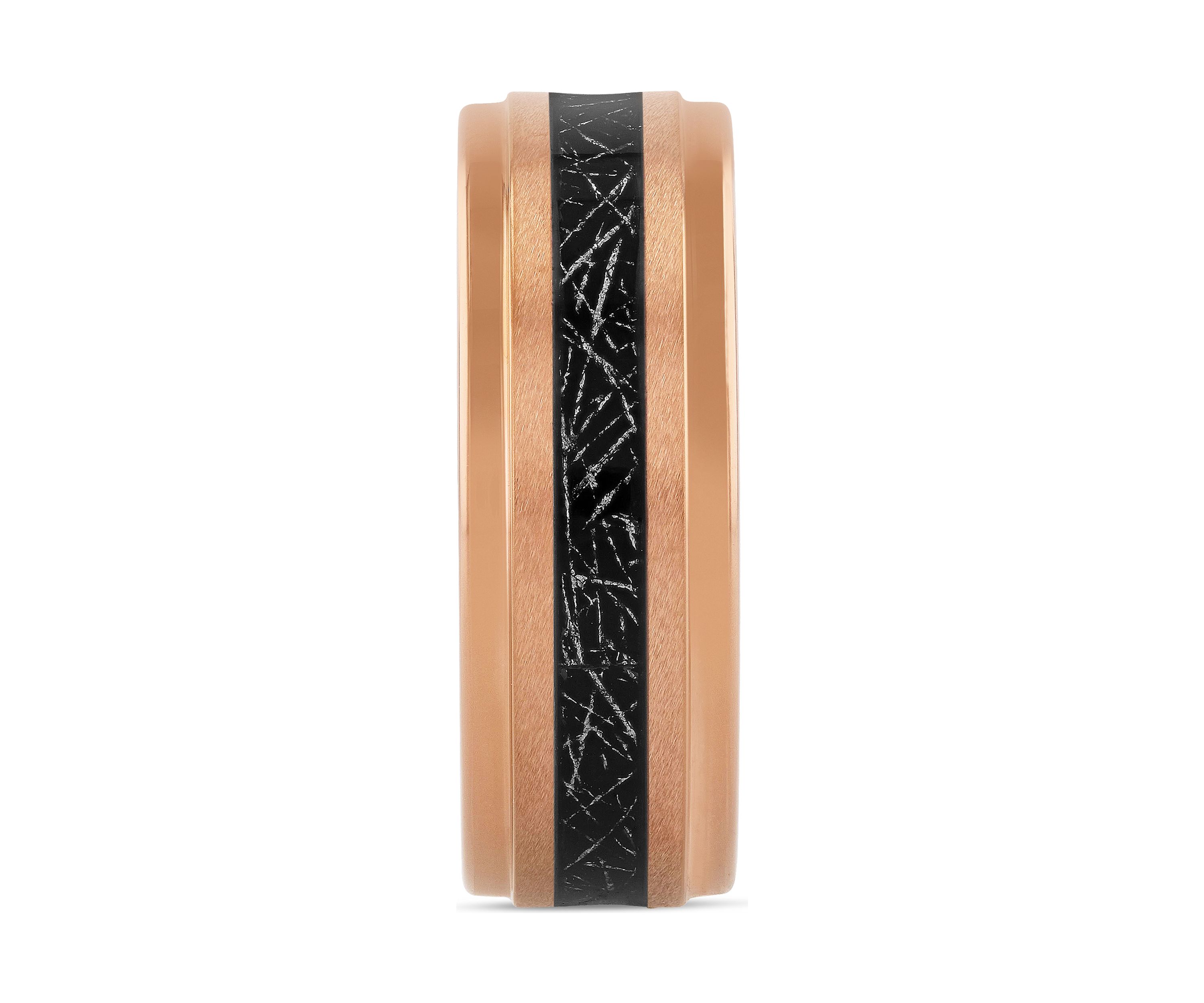 Satin Finish Step Edge Band in Rose-Tone Tantalum