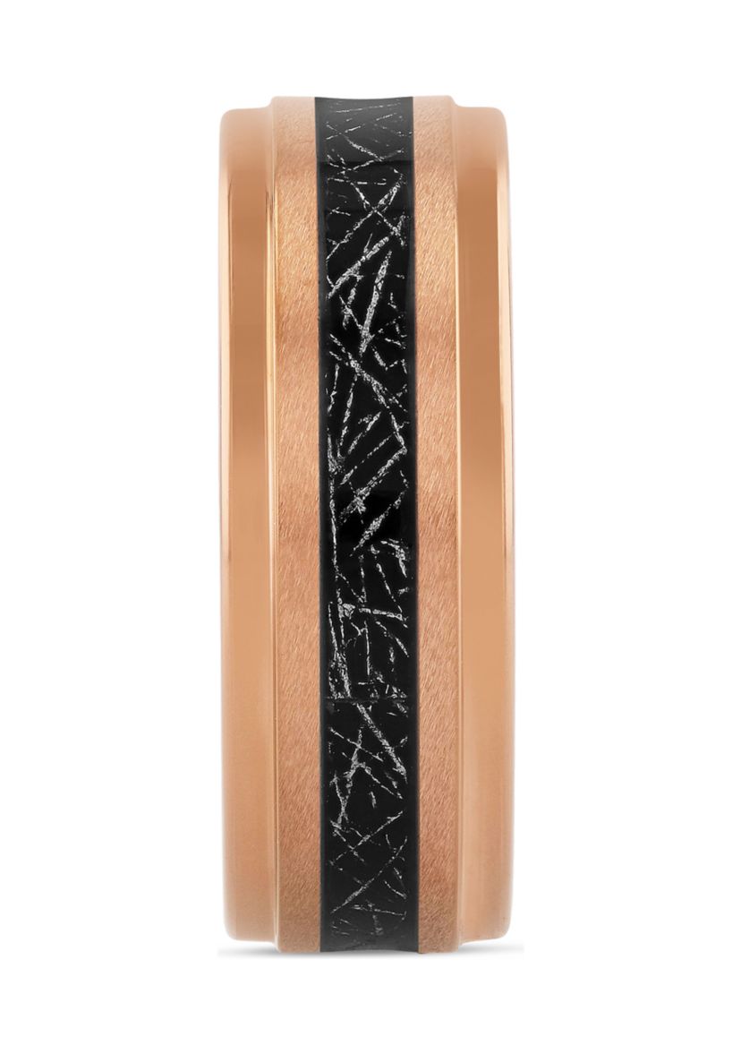 Satin Finish Step Edge Band in Rose-Tone Tantalum