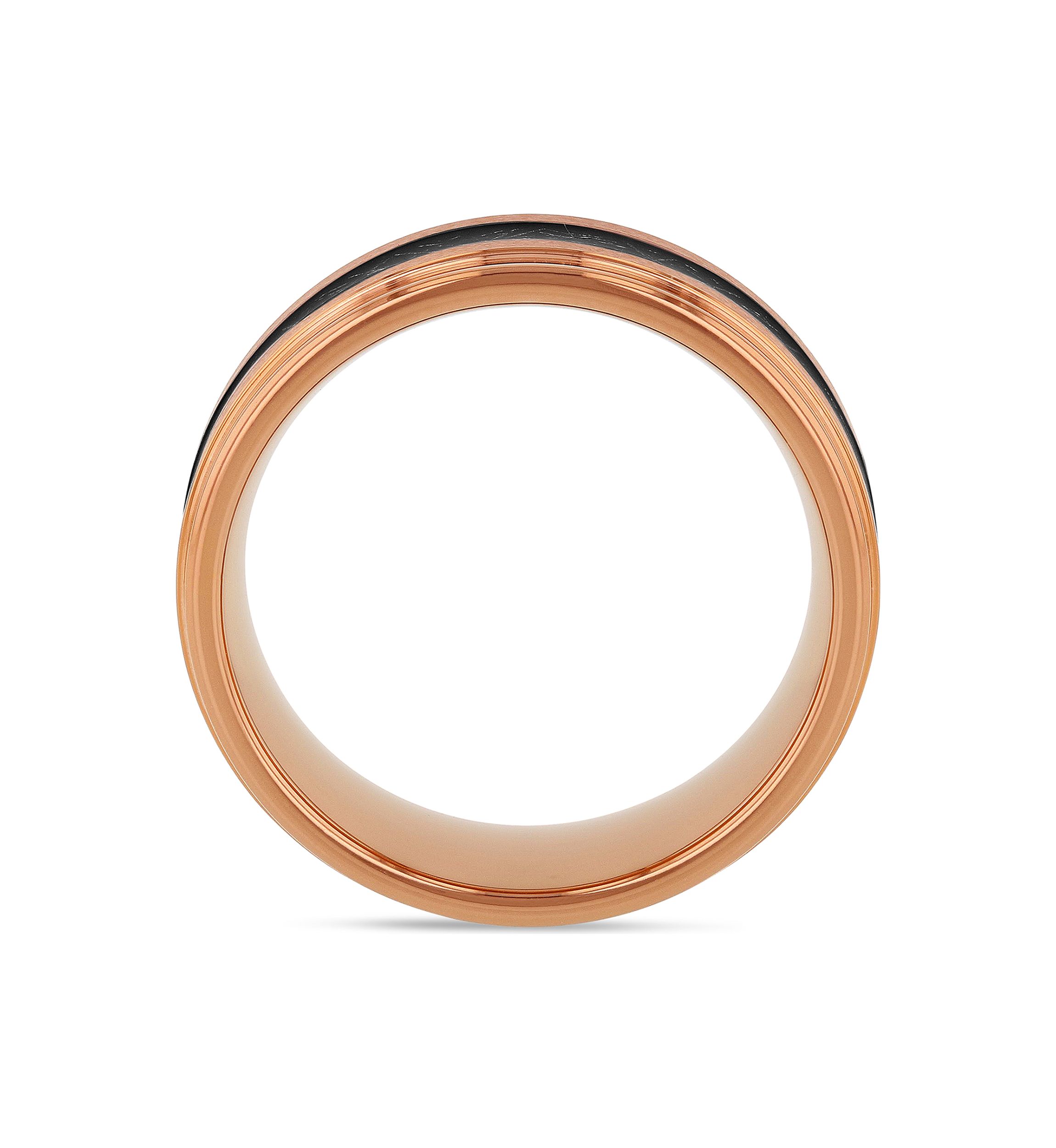 Satin Finish Step Edge Band in Rose-Tone Tantalum