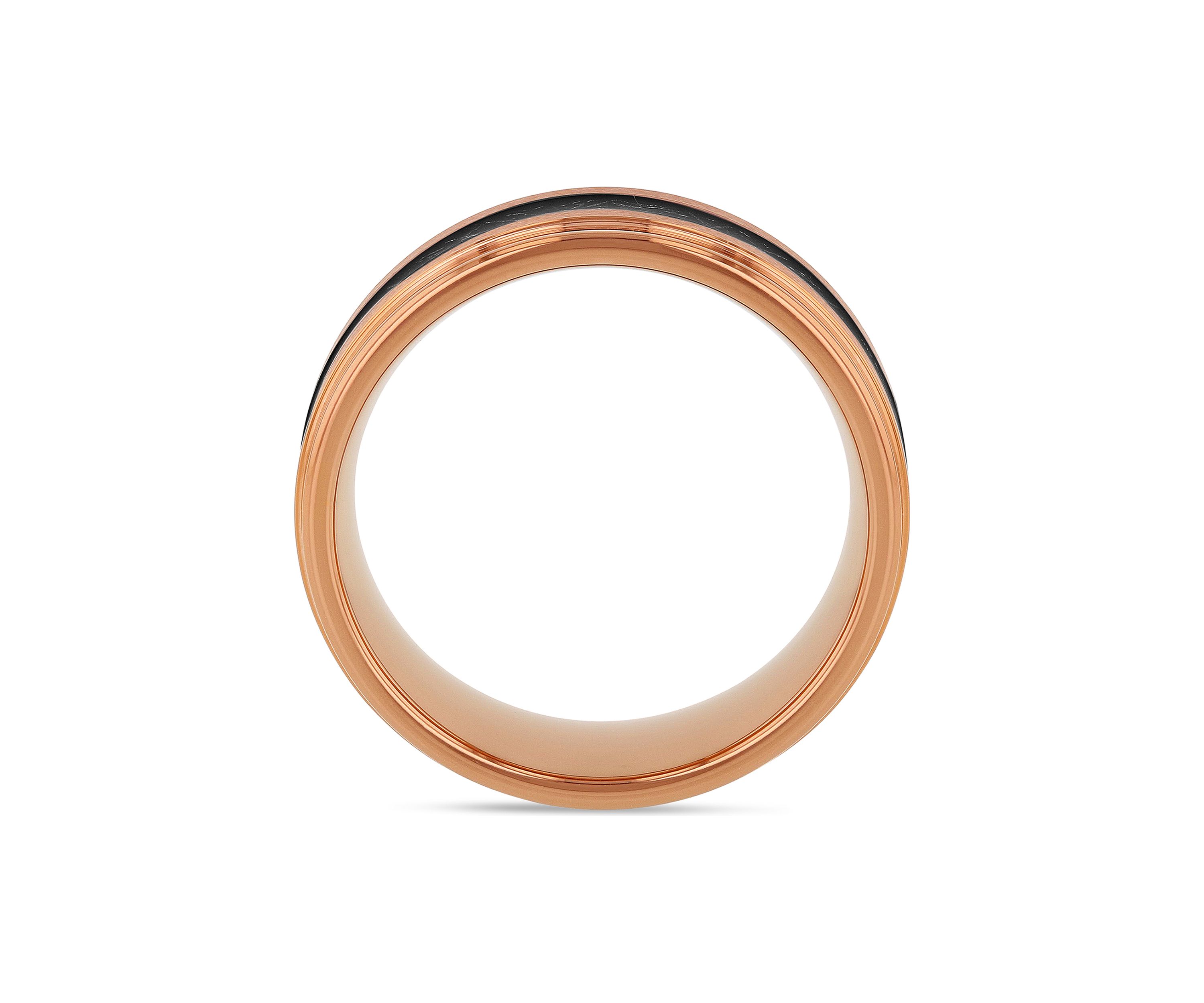Satin Finish Step Edge Band in Rose-Tone Tantalum