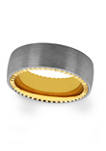 Brushed Coin Edge Band in Two-Tone Tantalum