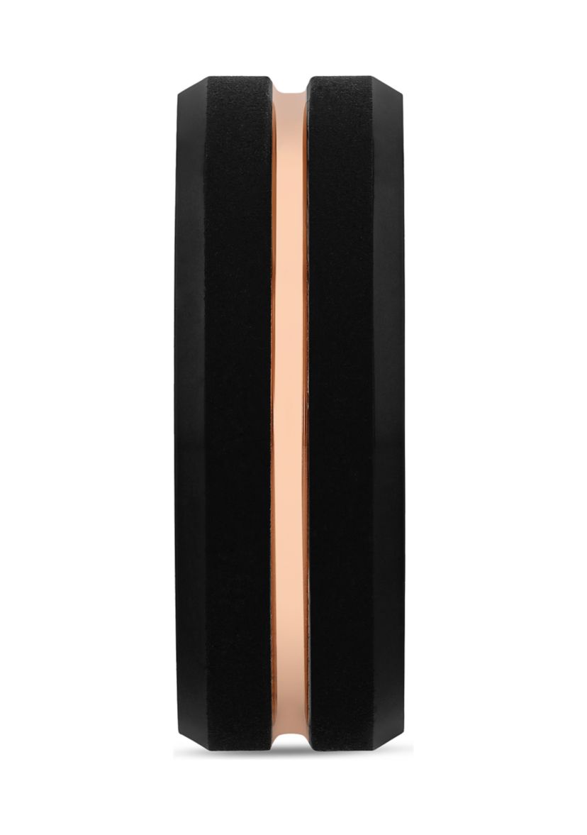 Grooved Beveled Edge Band in Two Tone Tantalum