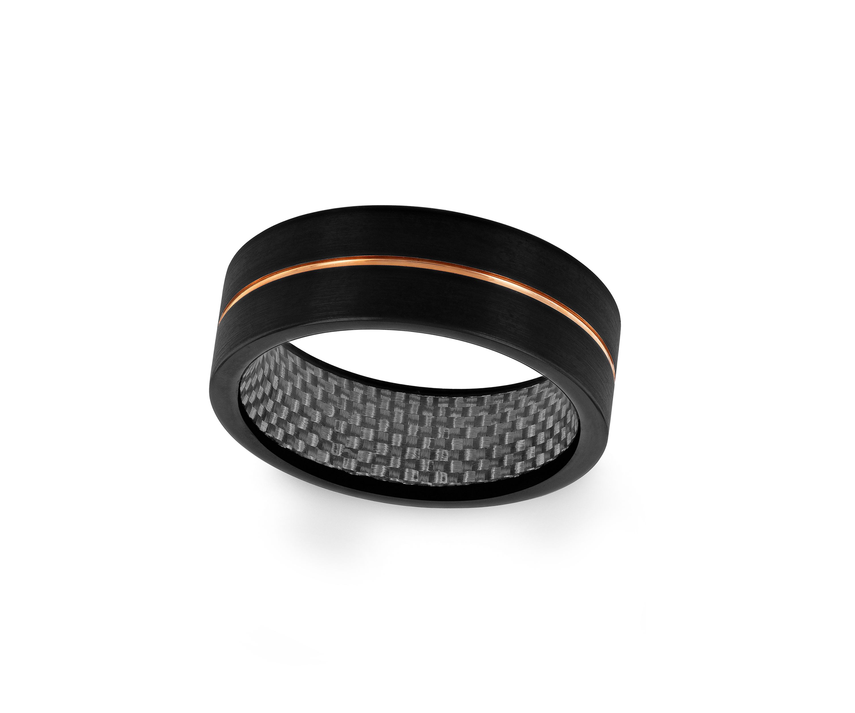 Grooved Satin Finish Band in Two-Tone Tantalum