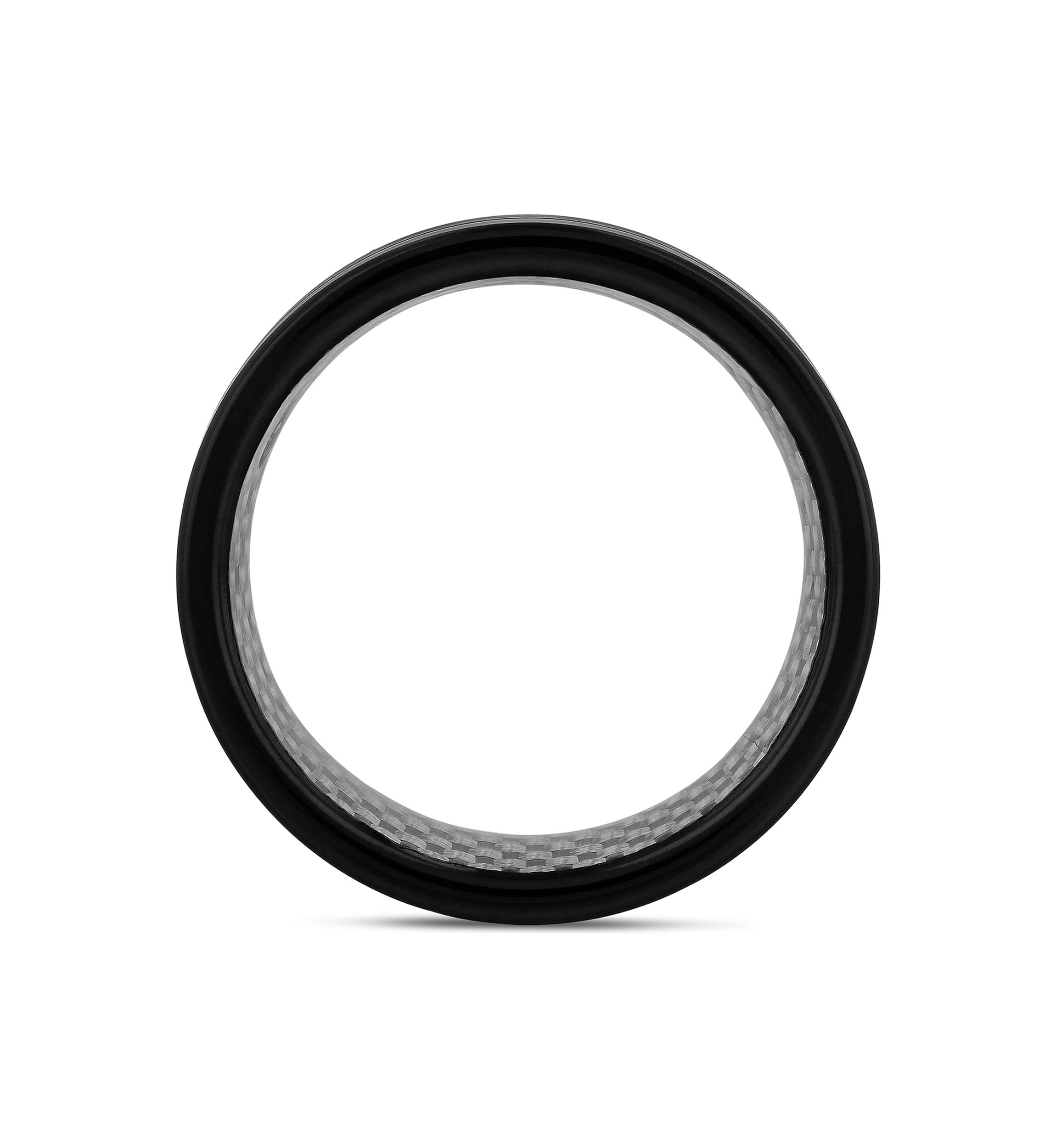 Grooved Satin Finish Band in Two-Tone Tantalum