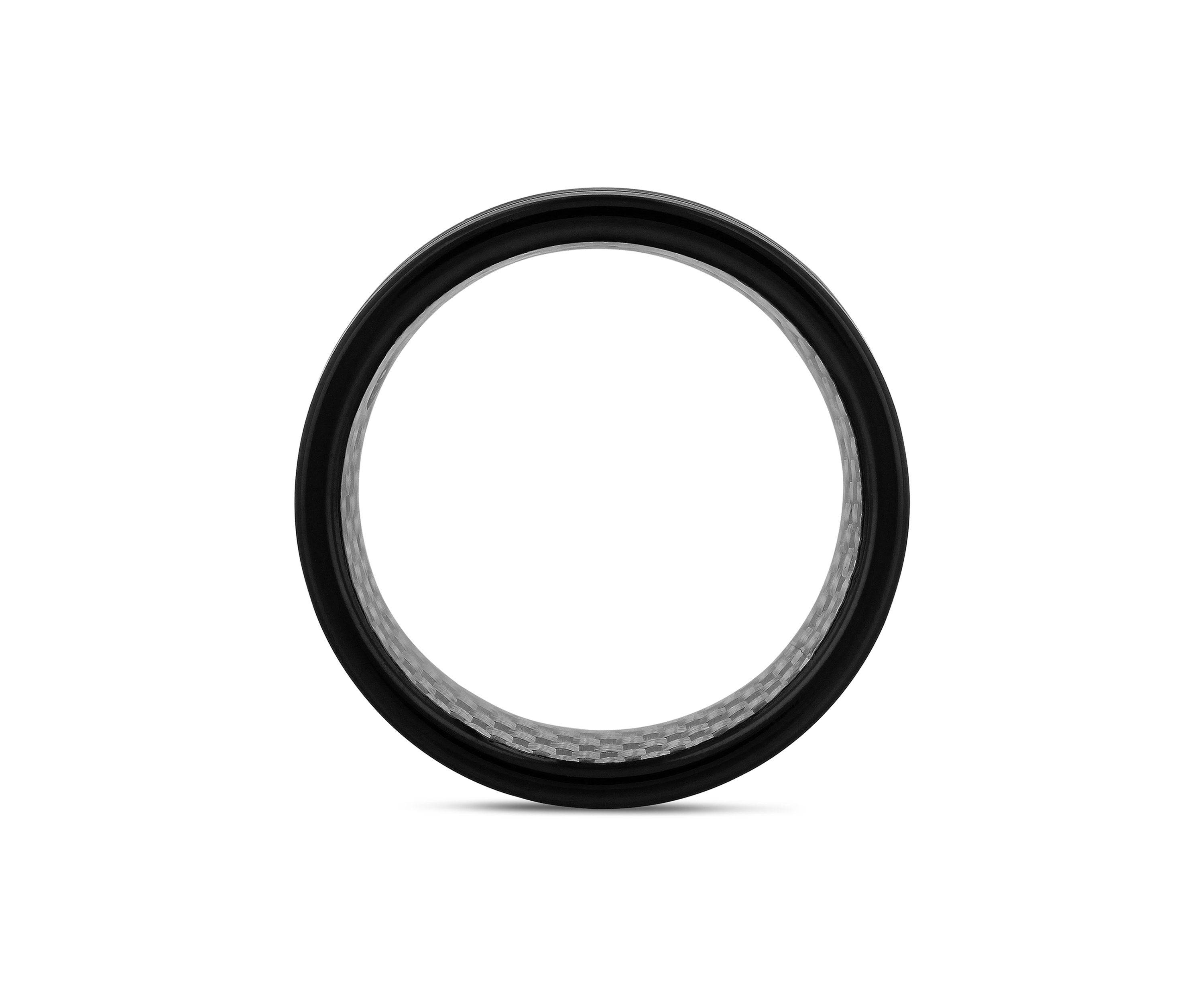 Grooved Satin Finish Band in Two-Tone Tantalum