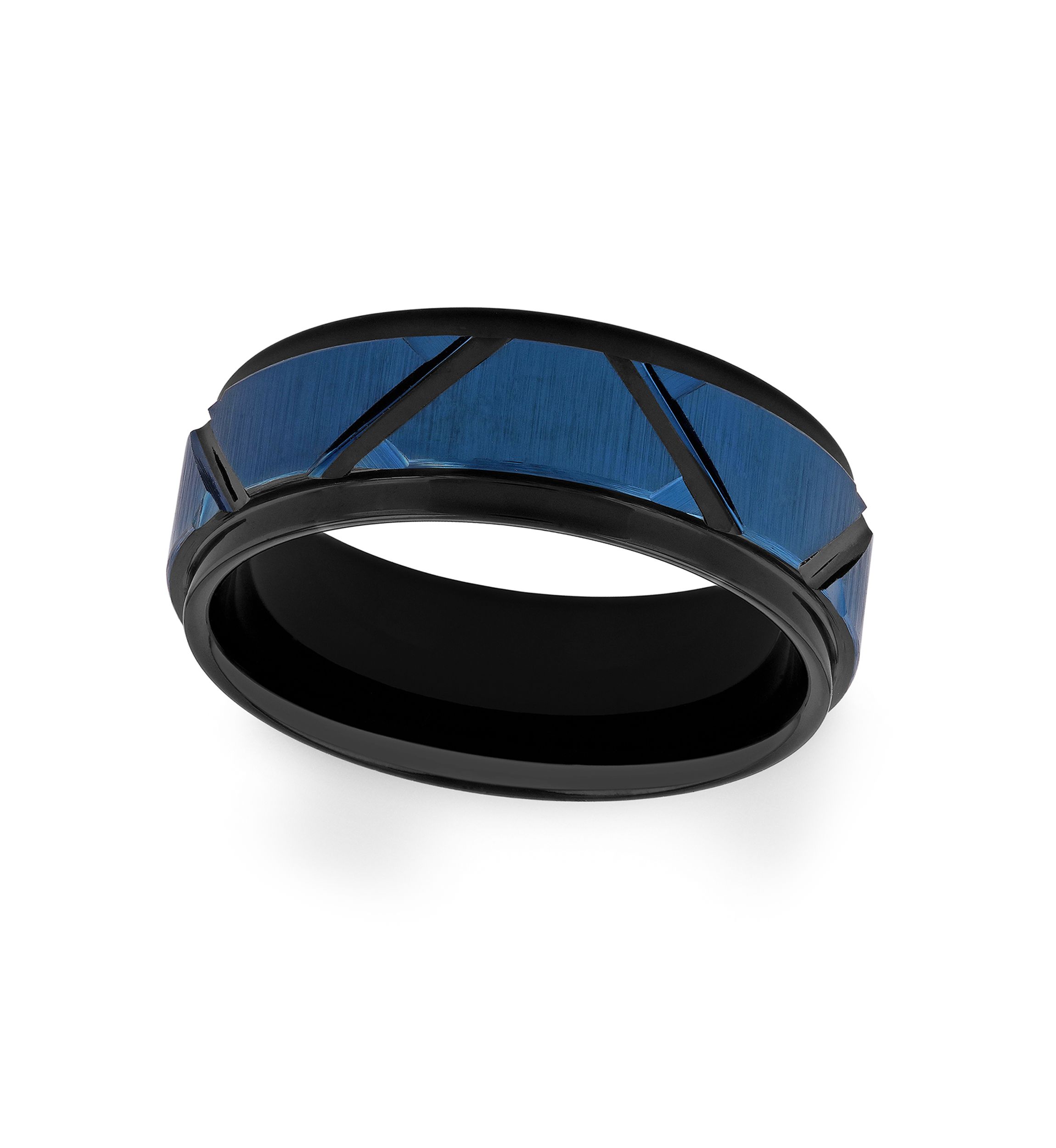 Geometric Step Edge Band in Two-Tone Tantalum