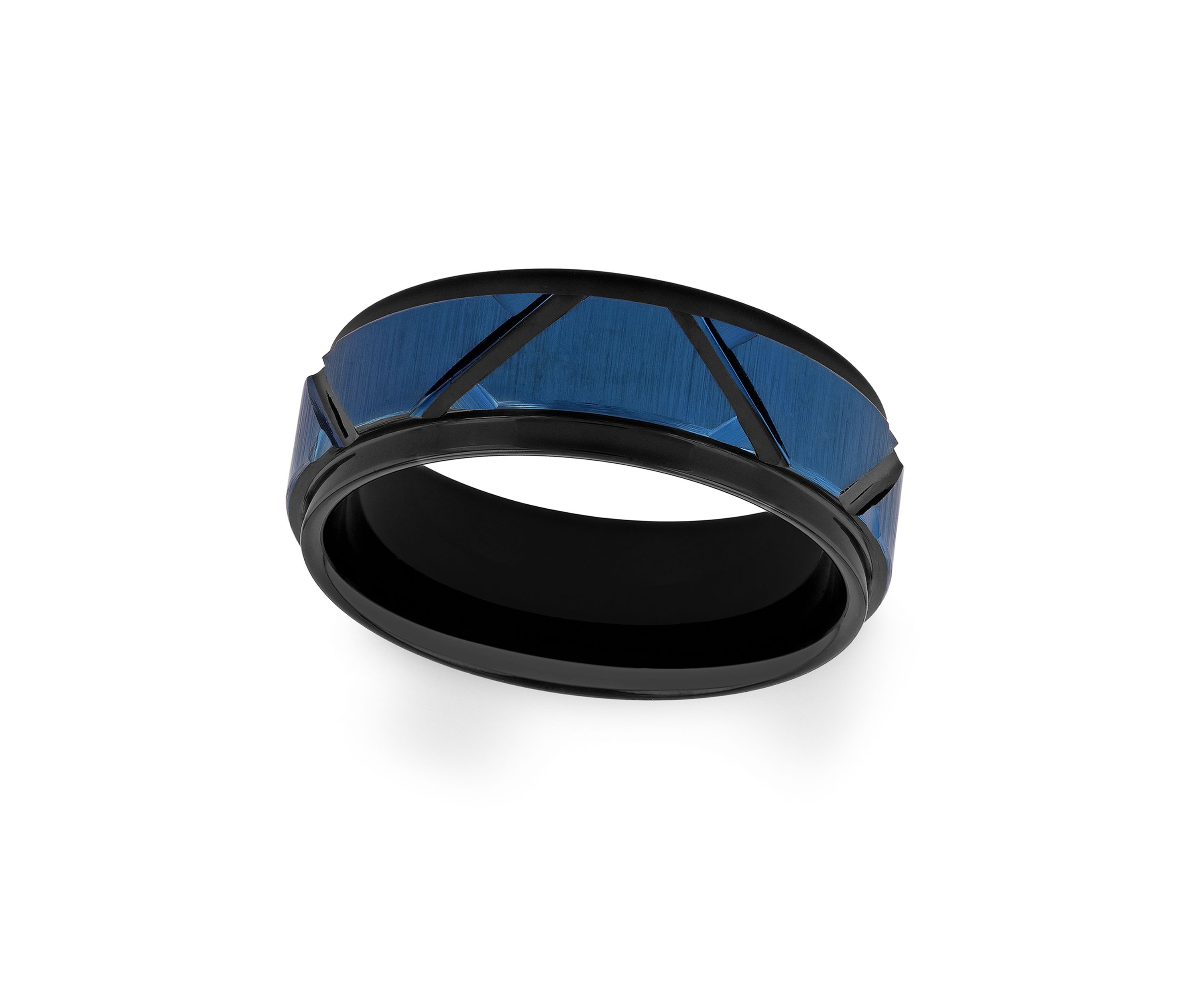 Geometric Step Edge Band in Two-Tone Tantalum