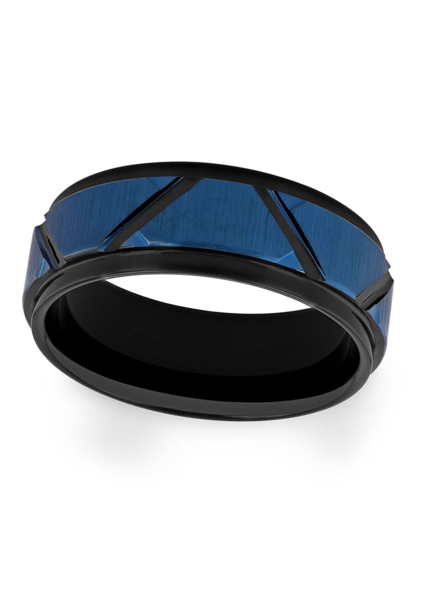 Geometric Step Edge Band in Two-Tone Tantalum