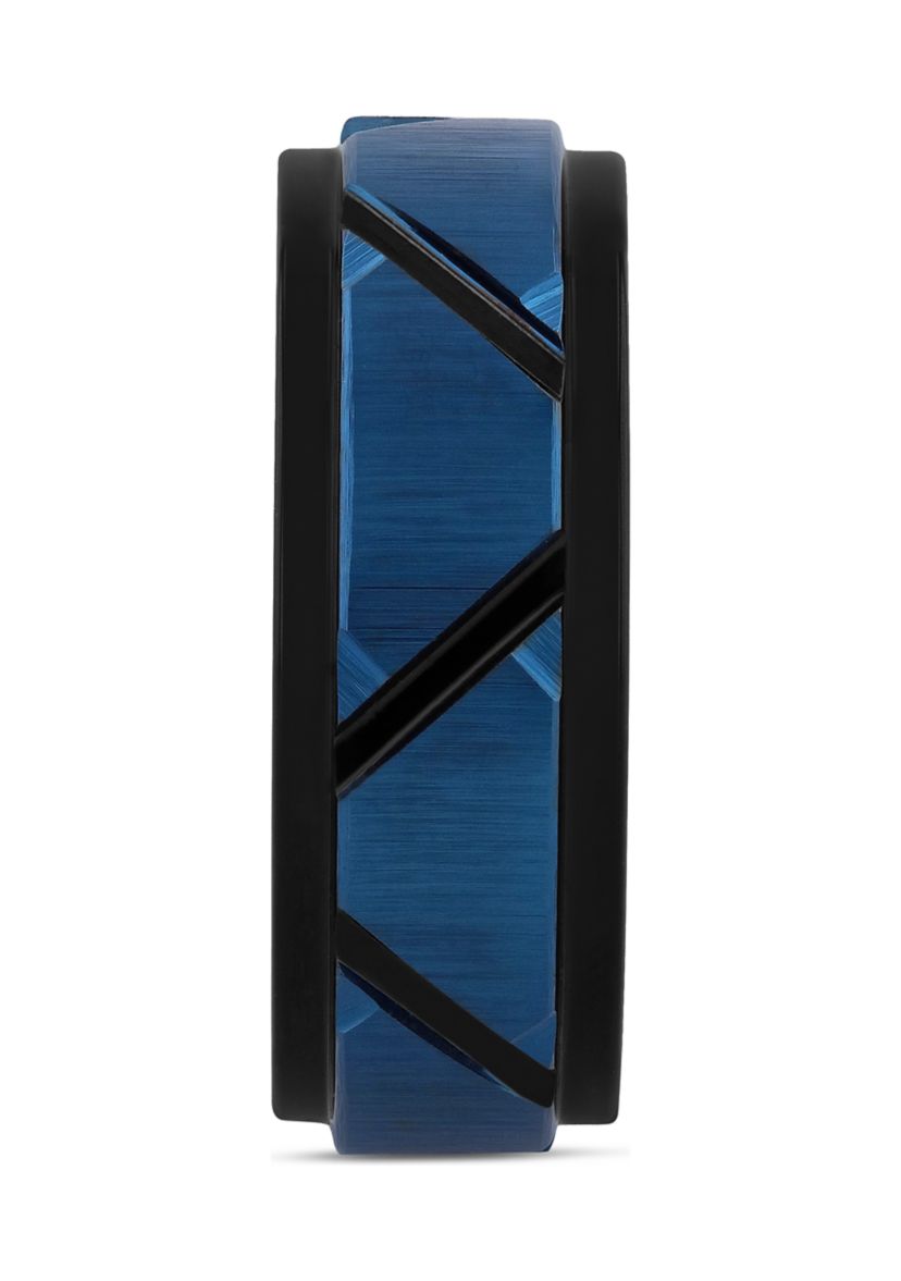 Geometric Step Edge Band in Two-Tone Tantalum
