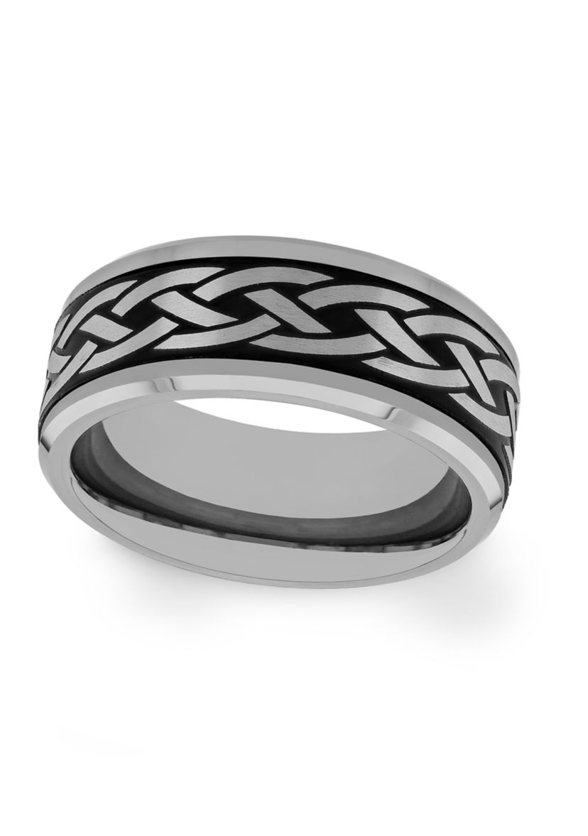 Tribal Beveled Edge Band in Tantalum
