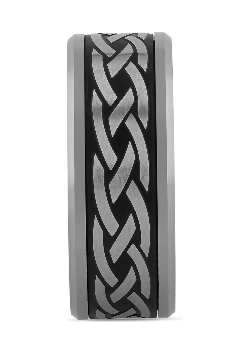 Tribal Beveled Edge Band in Tantalum