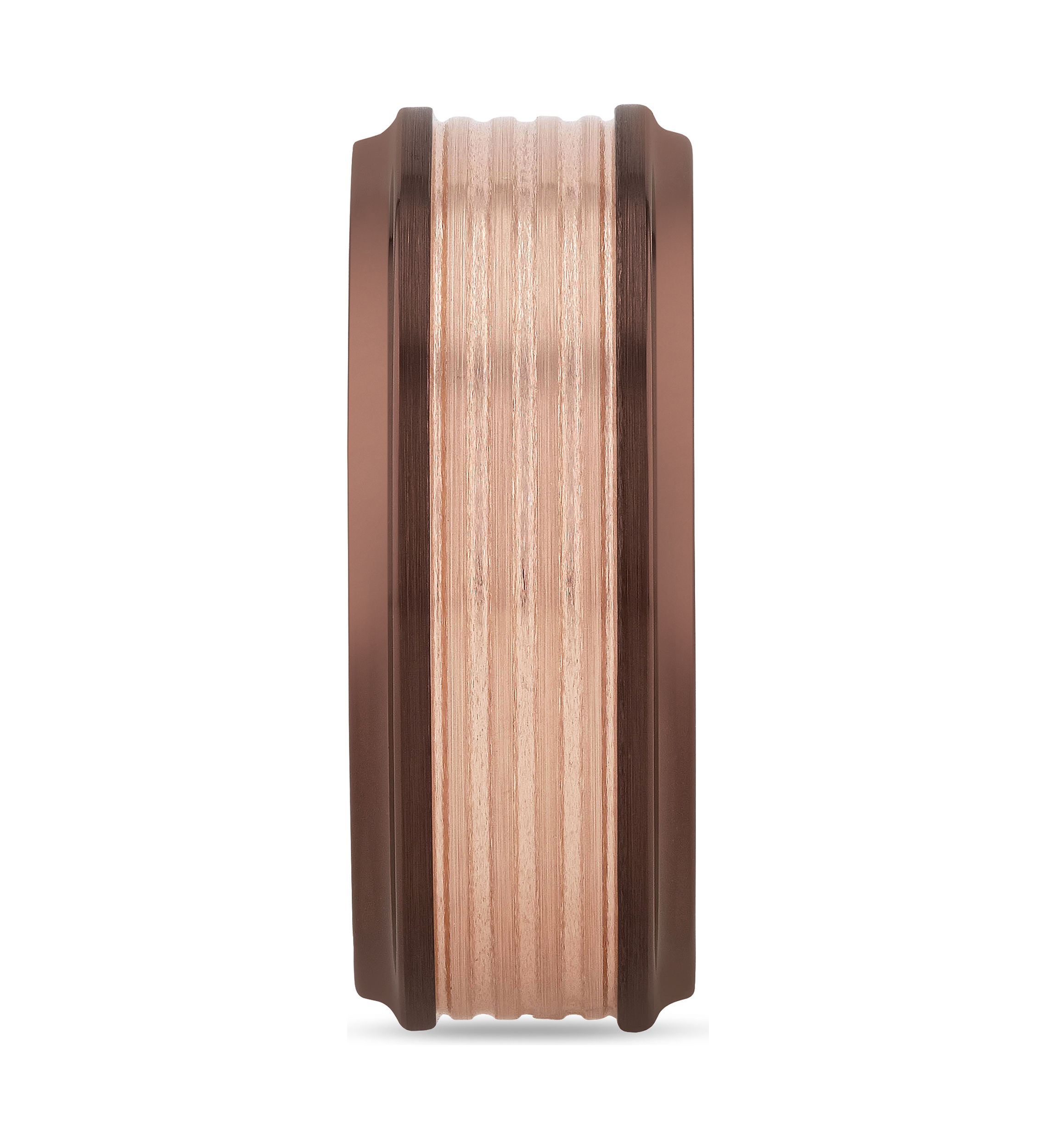 Grooved Step Edge Band in Two-Tone Tantalum