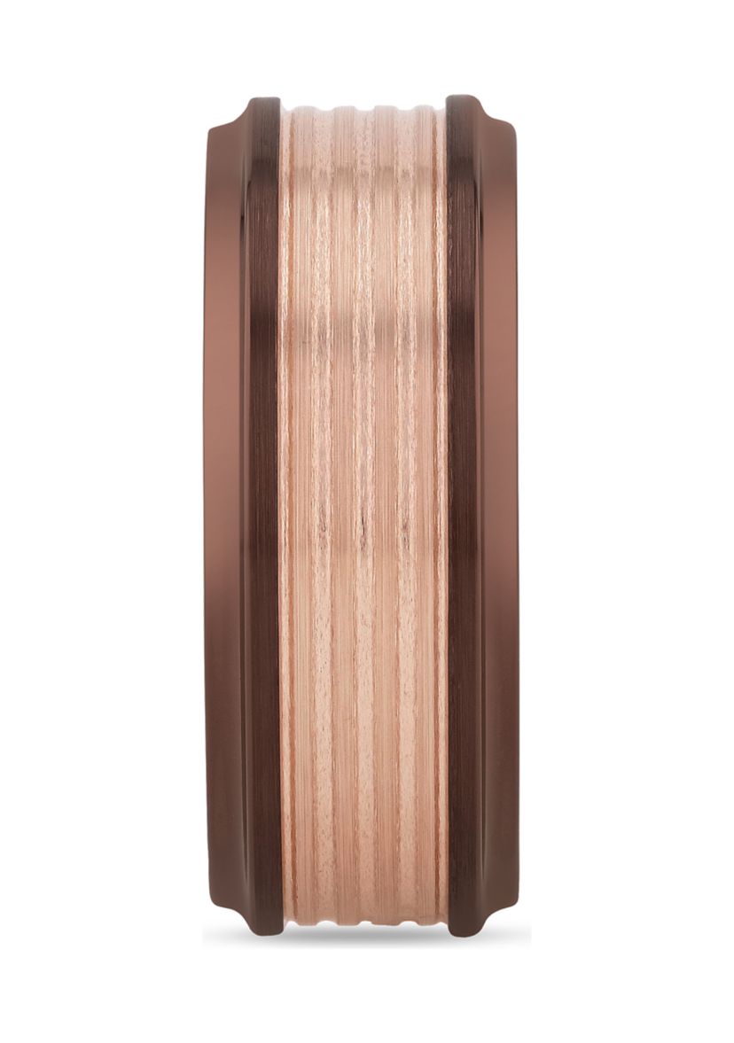 Grooved Step Edge Band in Two-Tone Tantalum