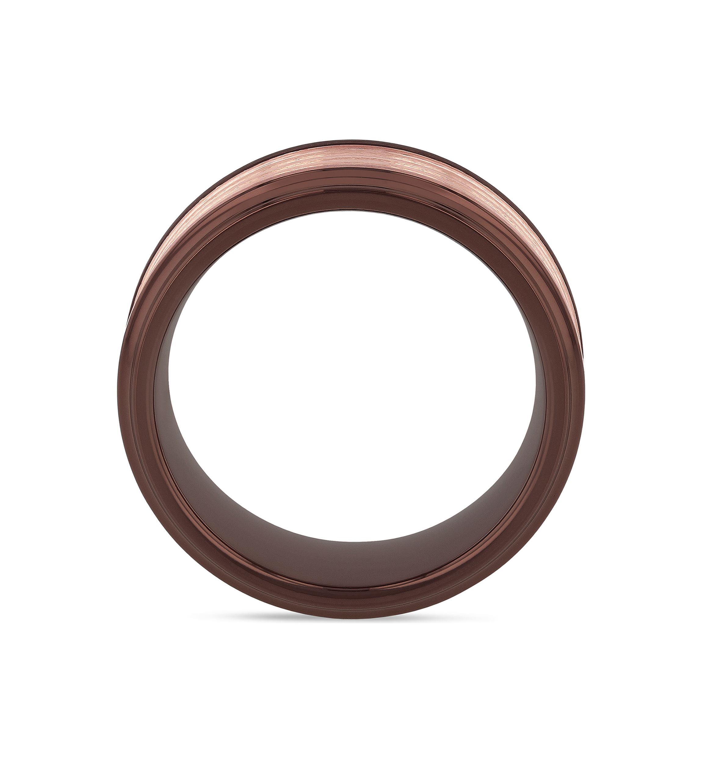 Grooved Step Edge Band in Two-Tone Tantalum