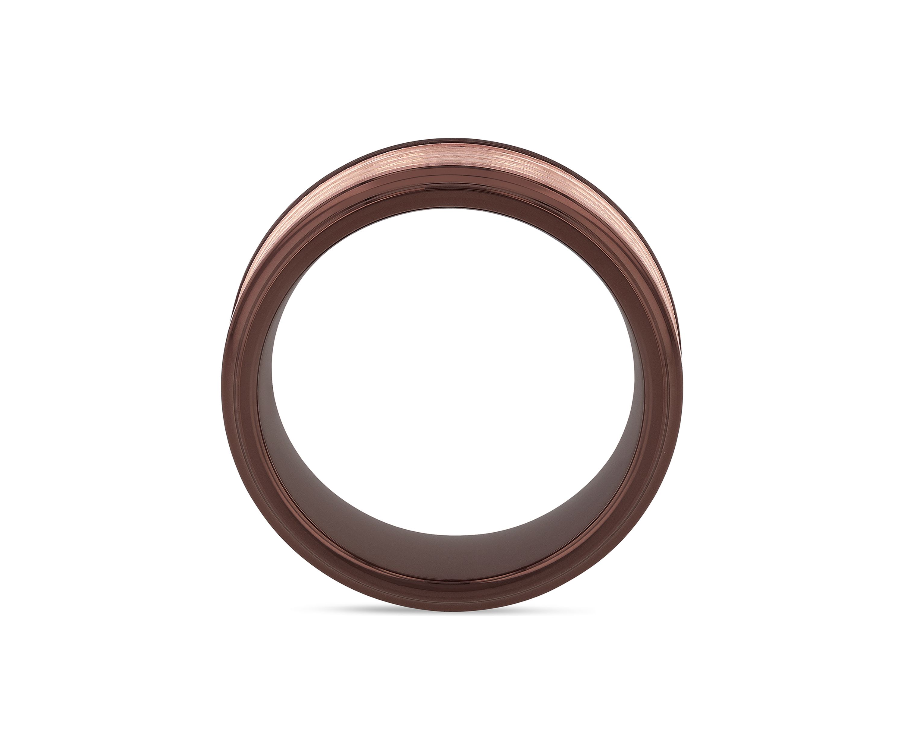 Grooved Step Edge Band in Two-Tone Tantalum