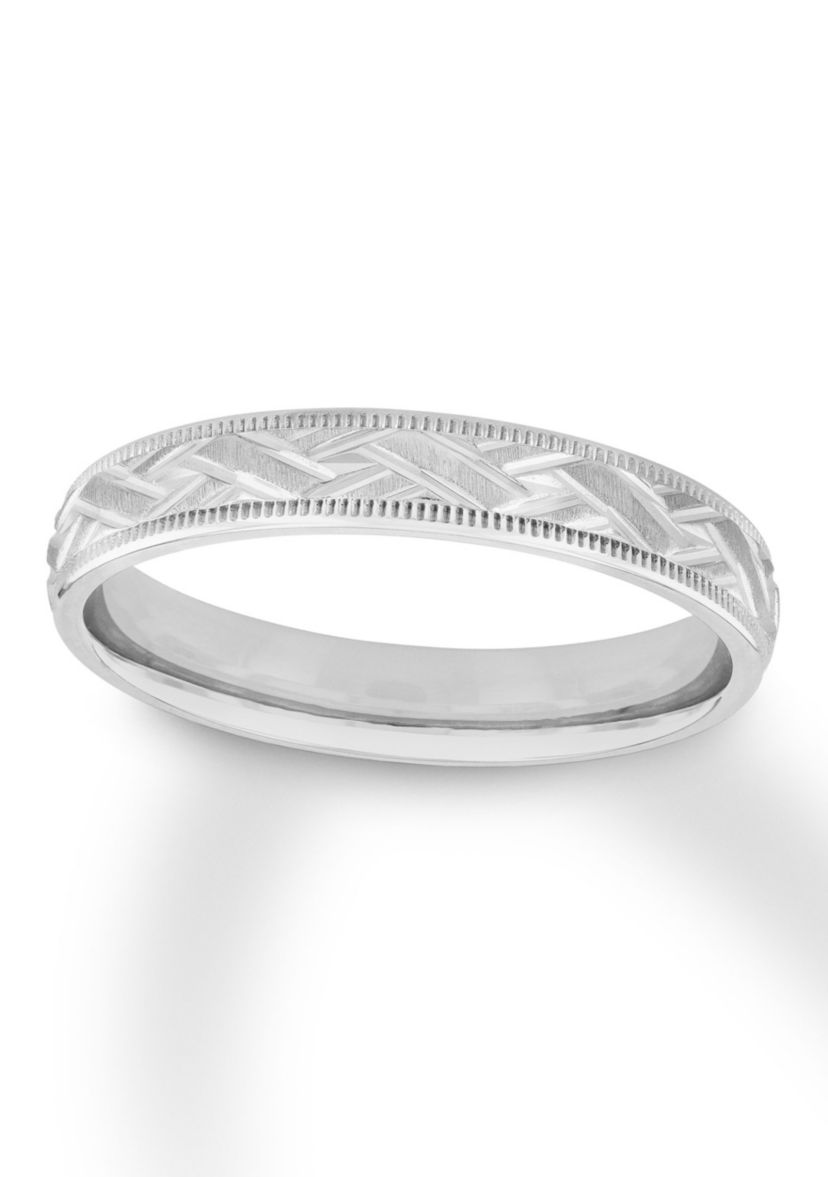 Basketweave Milgrain 4 mm Wedding Band in .925 Sterling Silver