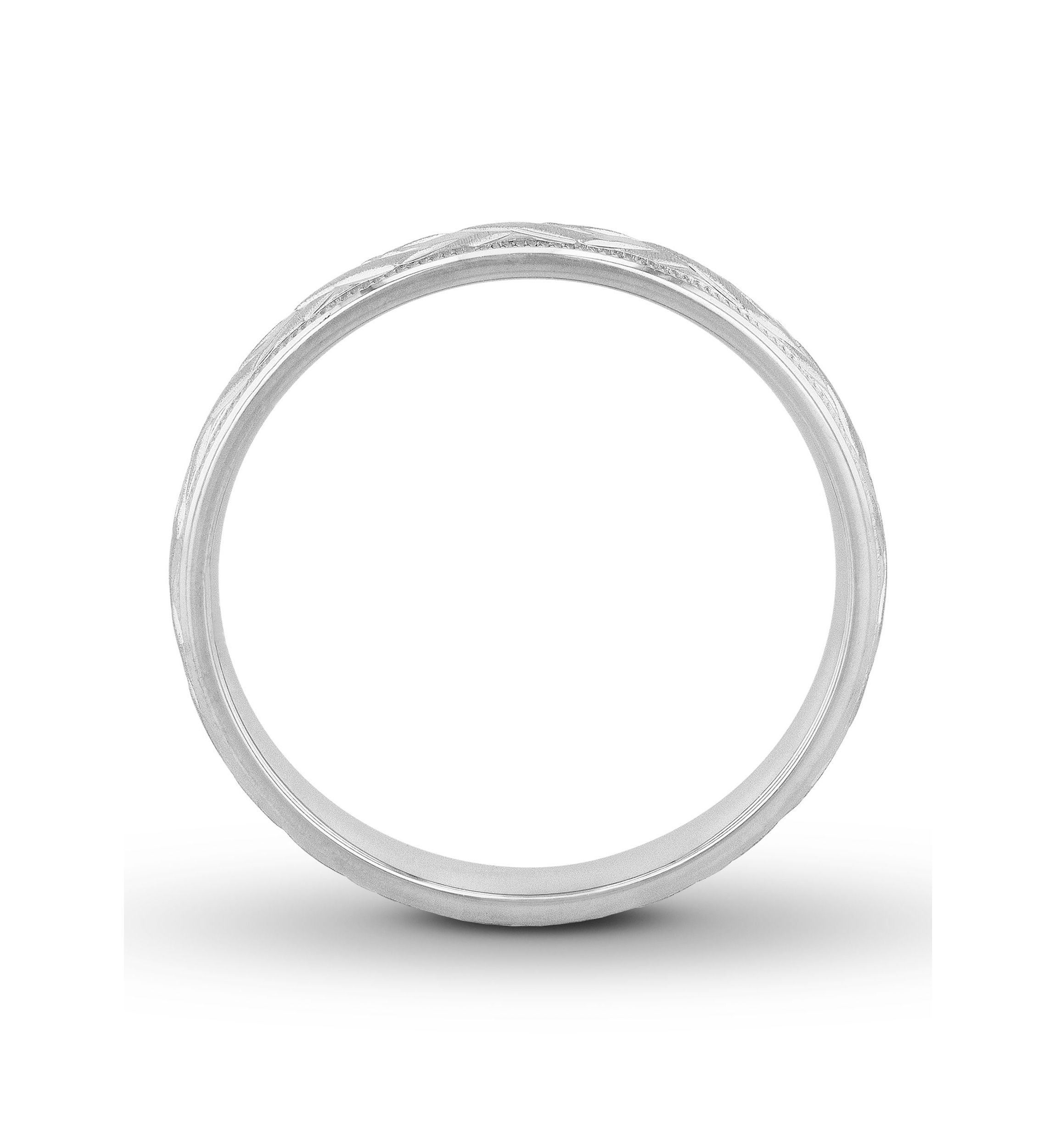 Basketweave Milgrain 4 mm Wedding Band in .925 Sterling Silver