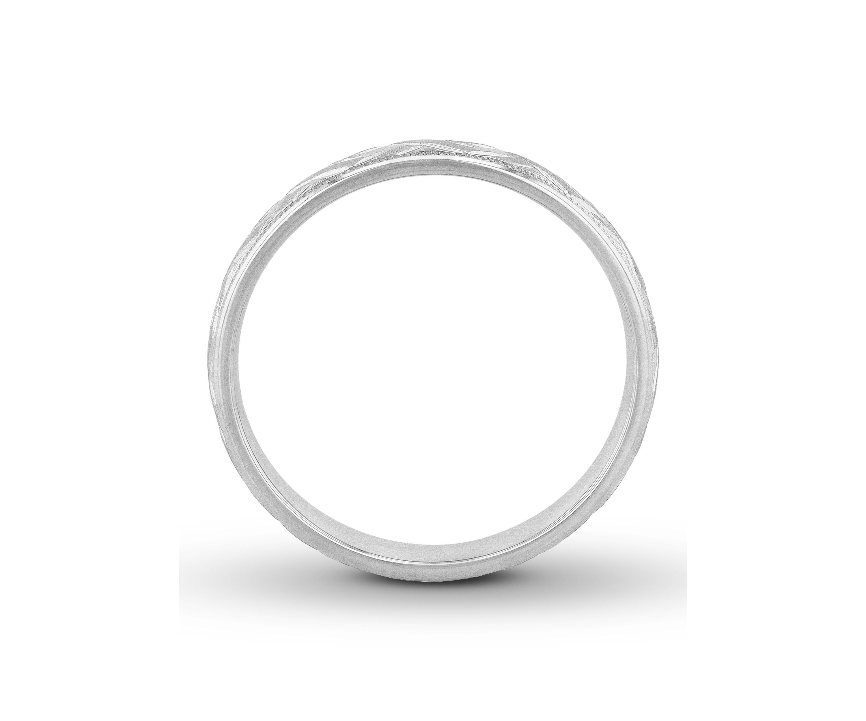 Basketweave Milgrain 4 mm Wedding Band in .925 Sterling Silver