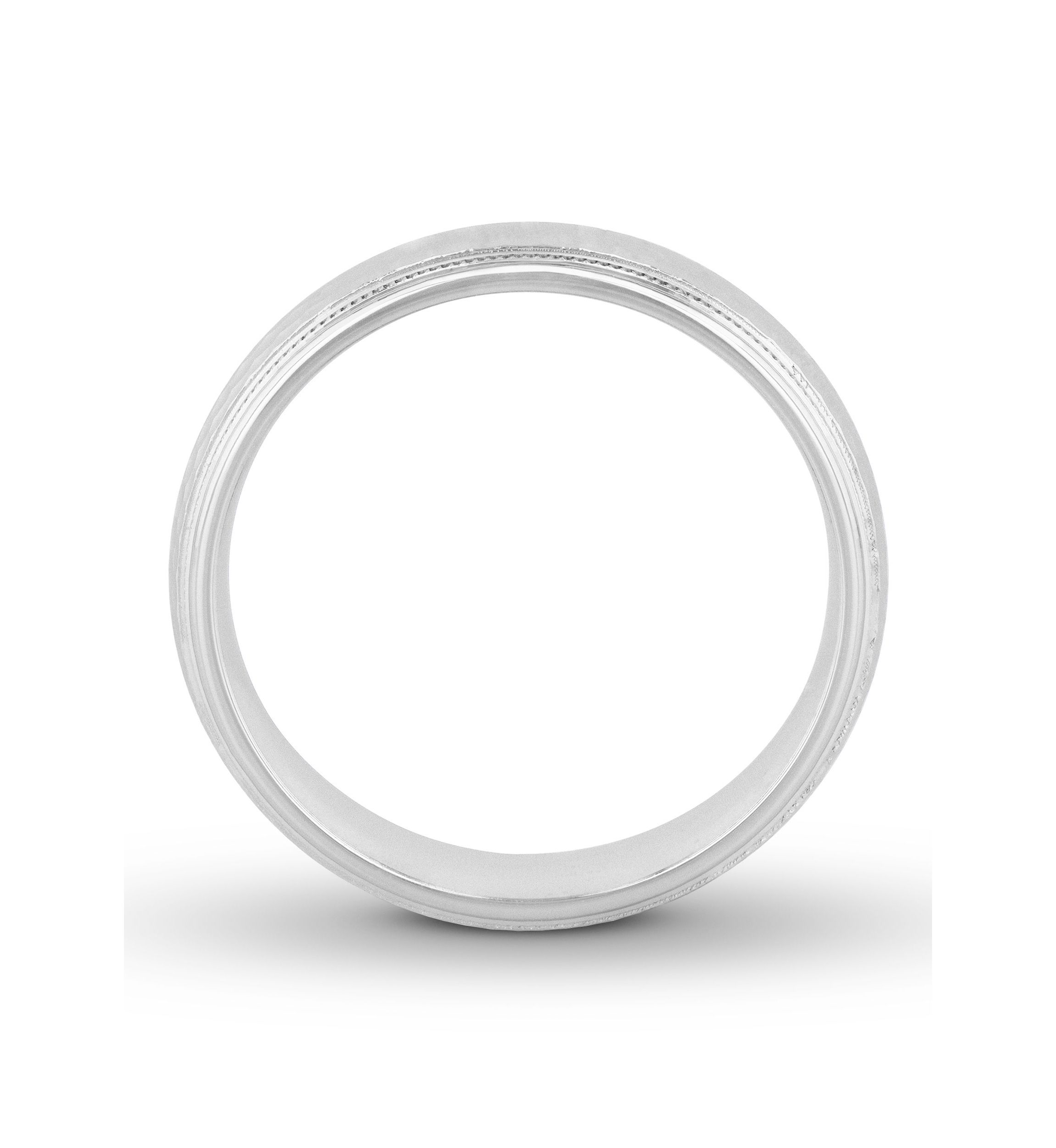 Hammered Milgrain 6 mm Wedding Band in .925 Sterling Silver
