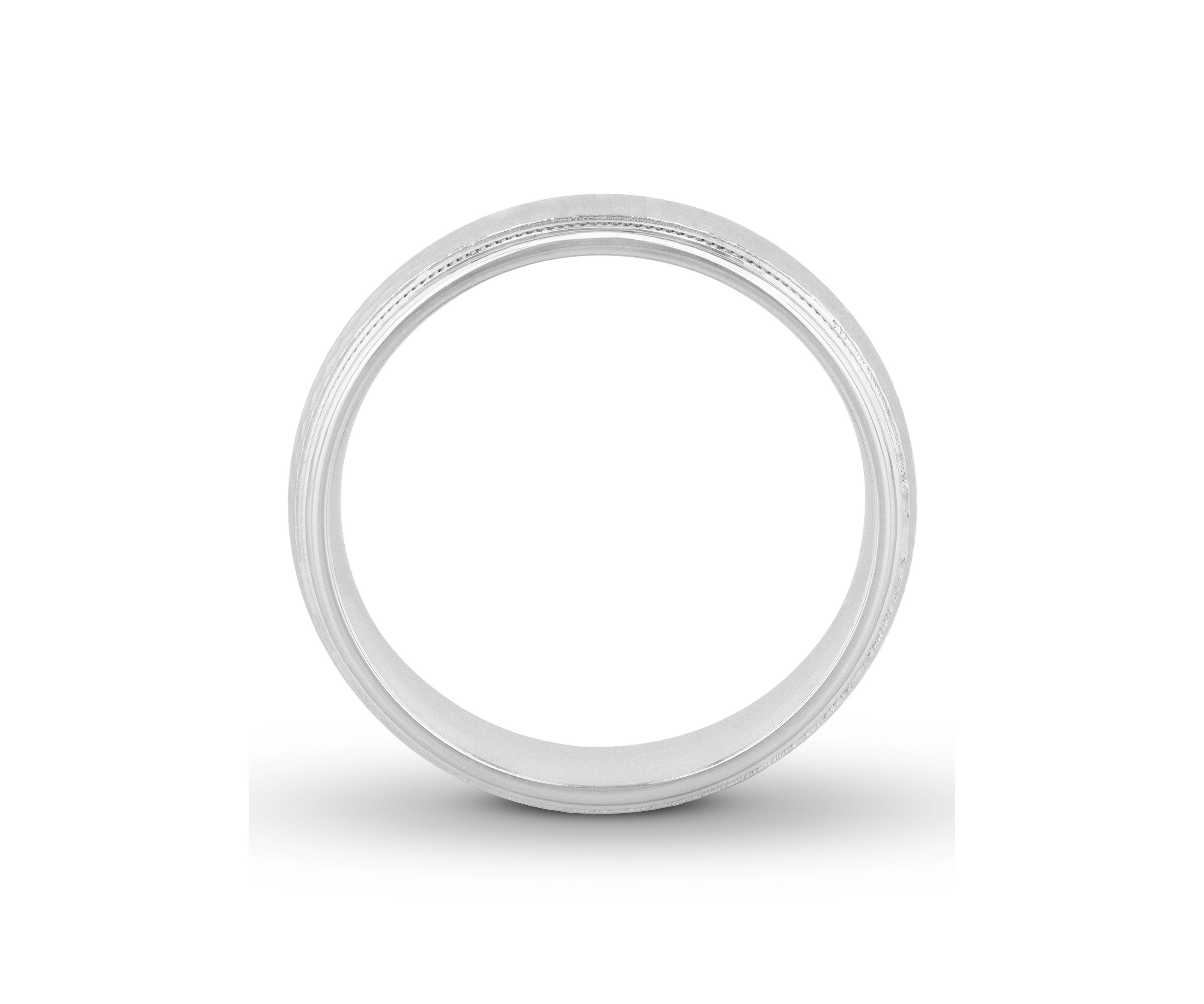 Hammered Milgrain 6 mm Wedding Band in .925 Sterling Silver