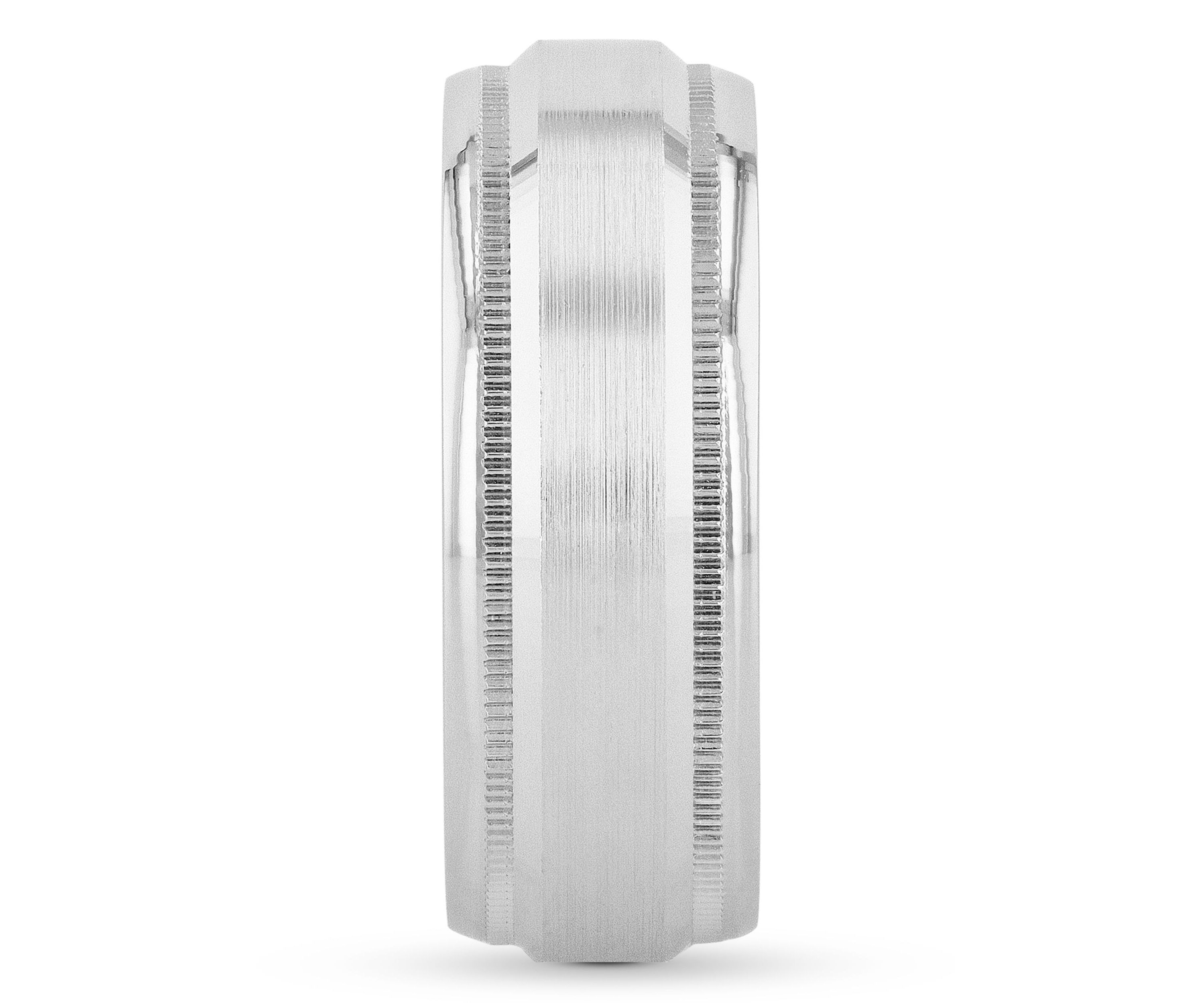 Step Edge Milgrain 8 mm Wedding Band in .925 Sterling Silver