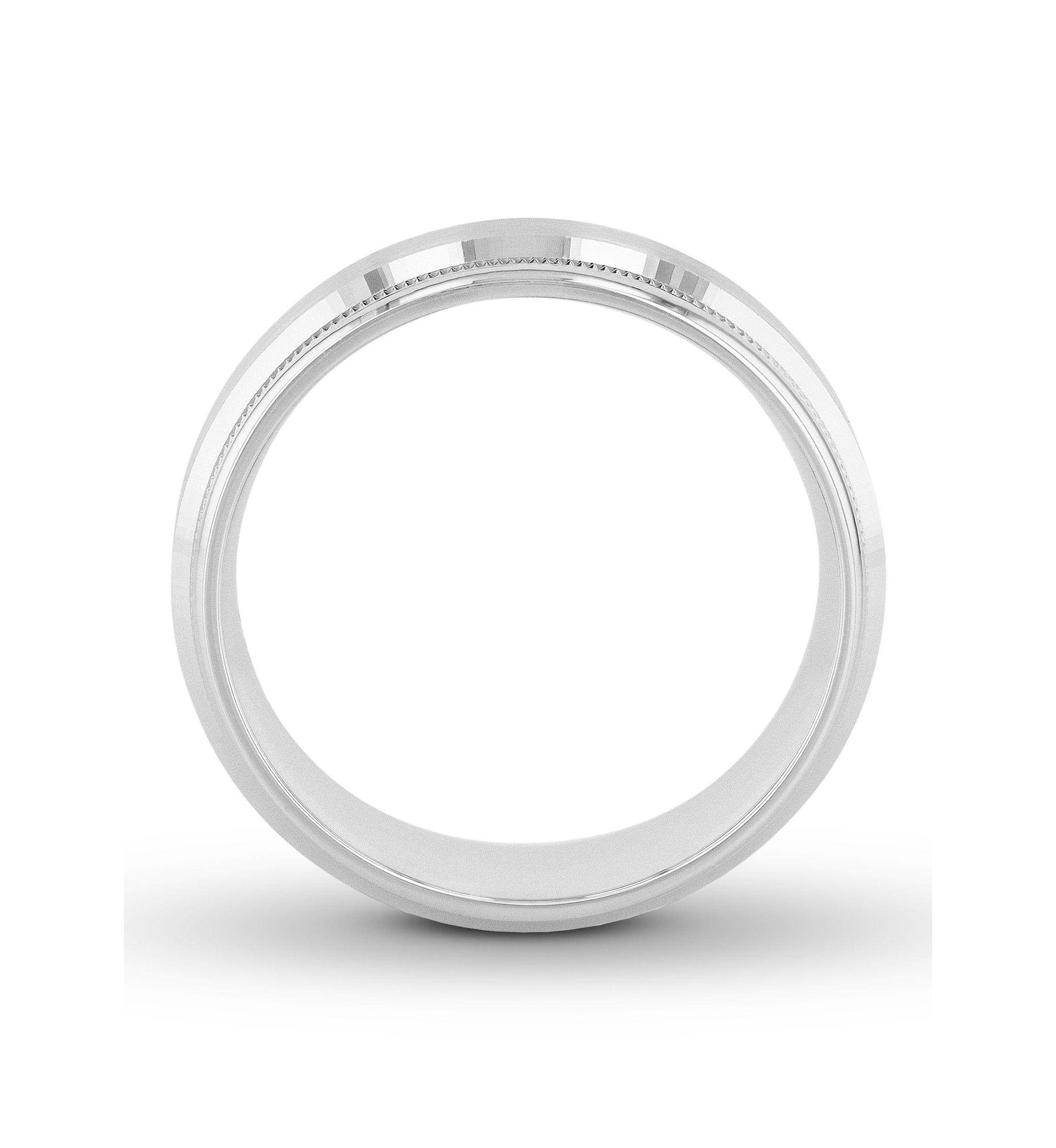 Step Edge Milgrain 8 mm Wedding Band in .925 Sterling Silver
