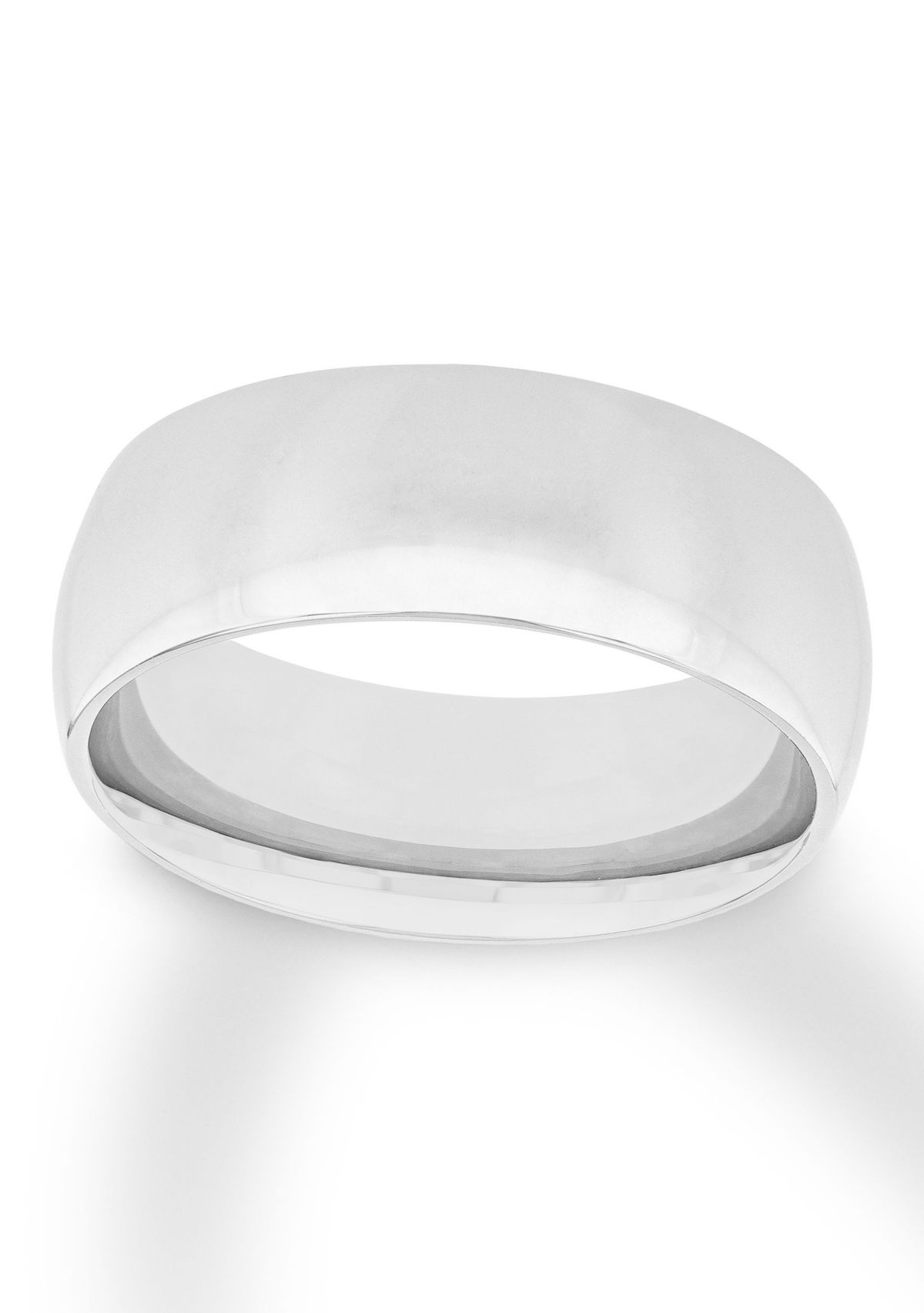 Plain Polished 8 Millimeter Wedding Band in .925 Sterling Silver