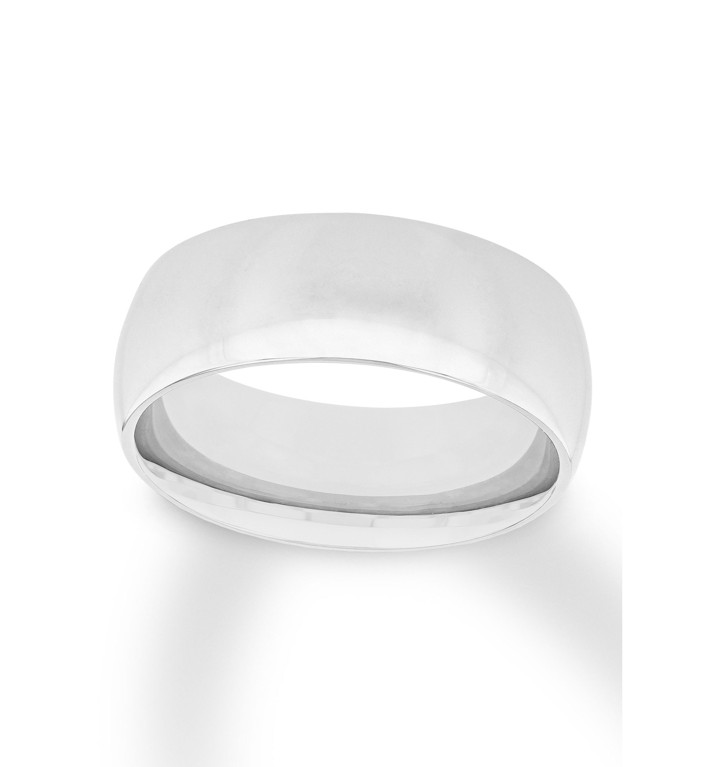Plain Polished 8 Millimeter Wedding Band in .925 Sterling Silver