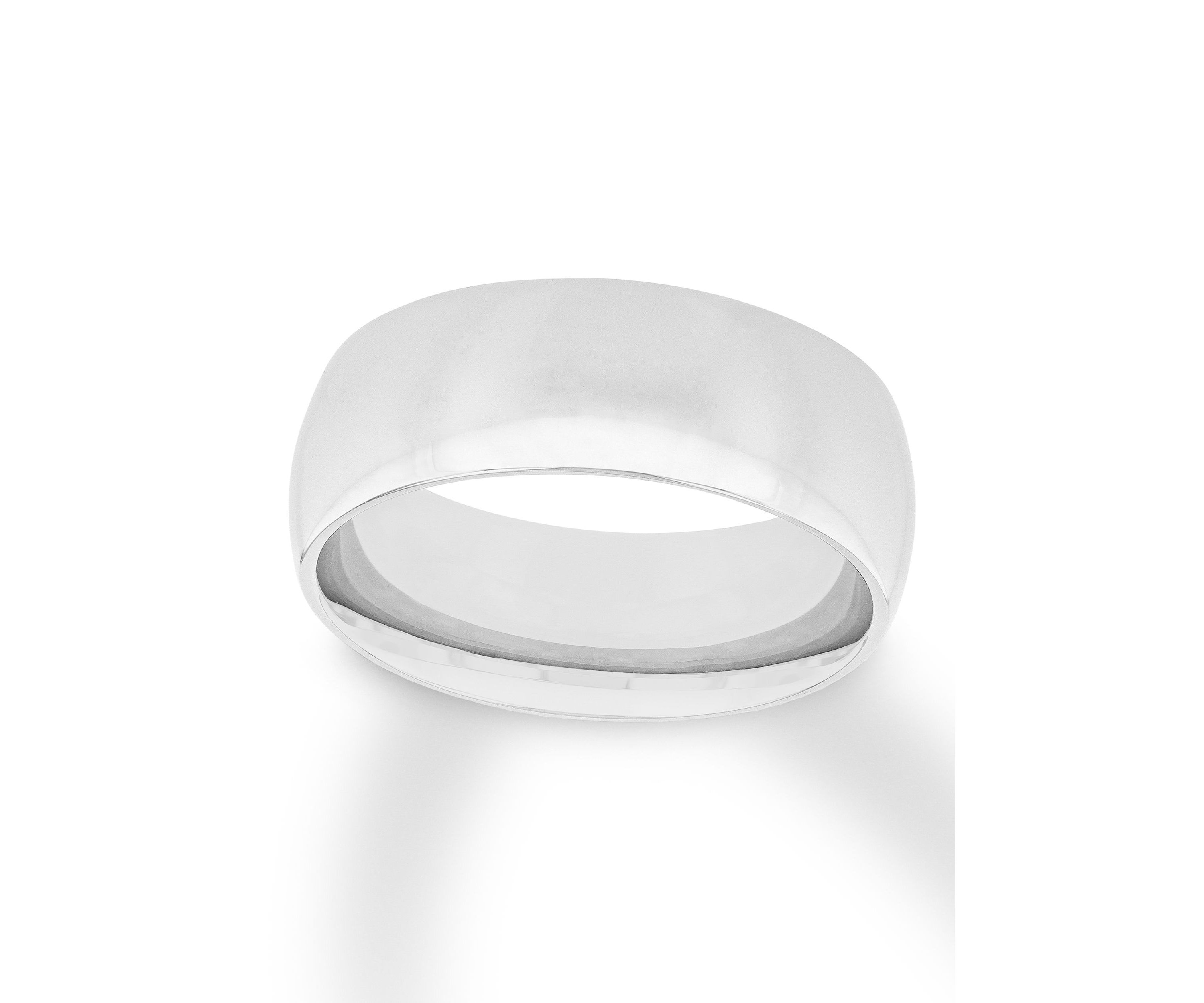Plain Polished 8 Millimeter Wedding Band in .925 Sterling Silver