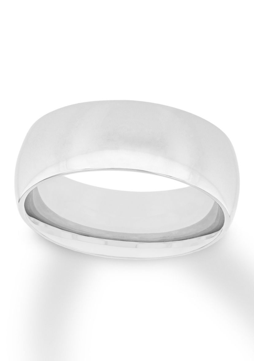 Plain Polished 8 Millimeter Wedding Band in .925 Sterling Silver