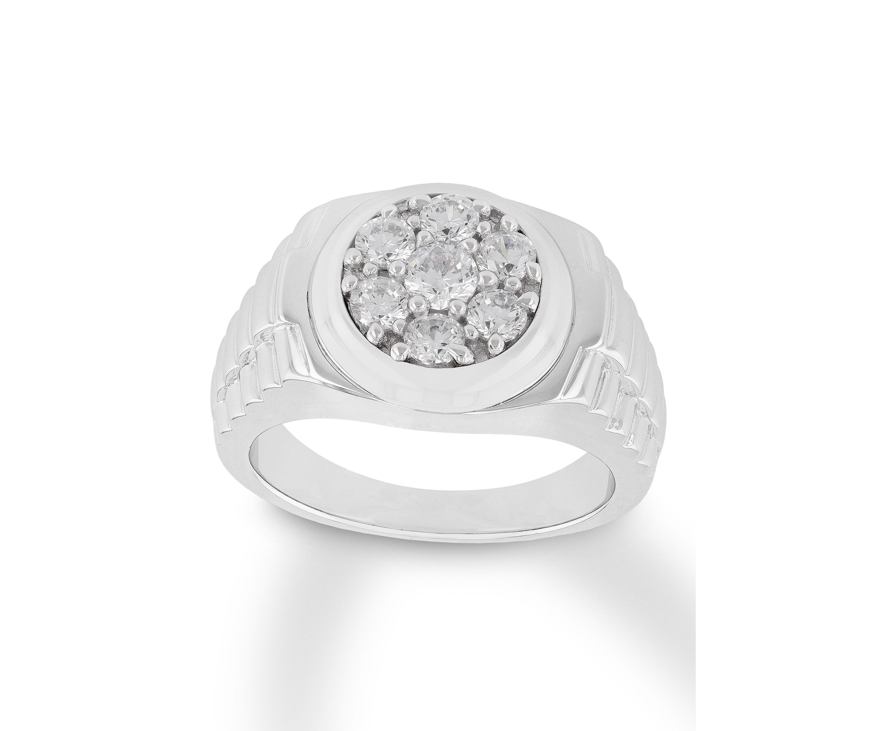 Lab Created Cubic Zirconia Round Cluster Ring in .925 Sterling Silver
