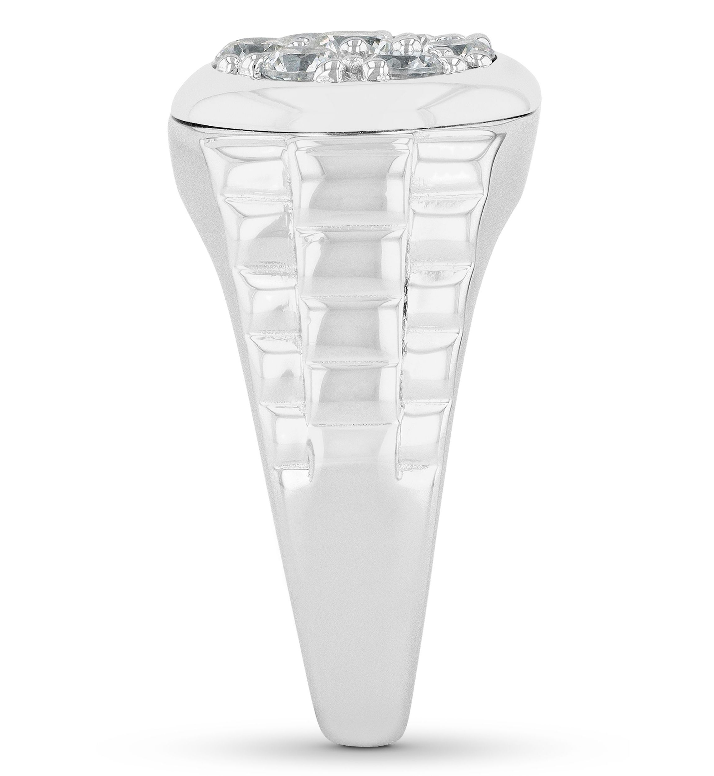 Lab Created Cubic Zirconia Round Cluster Ring in .925 Sterling Silver