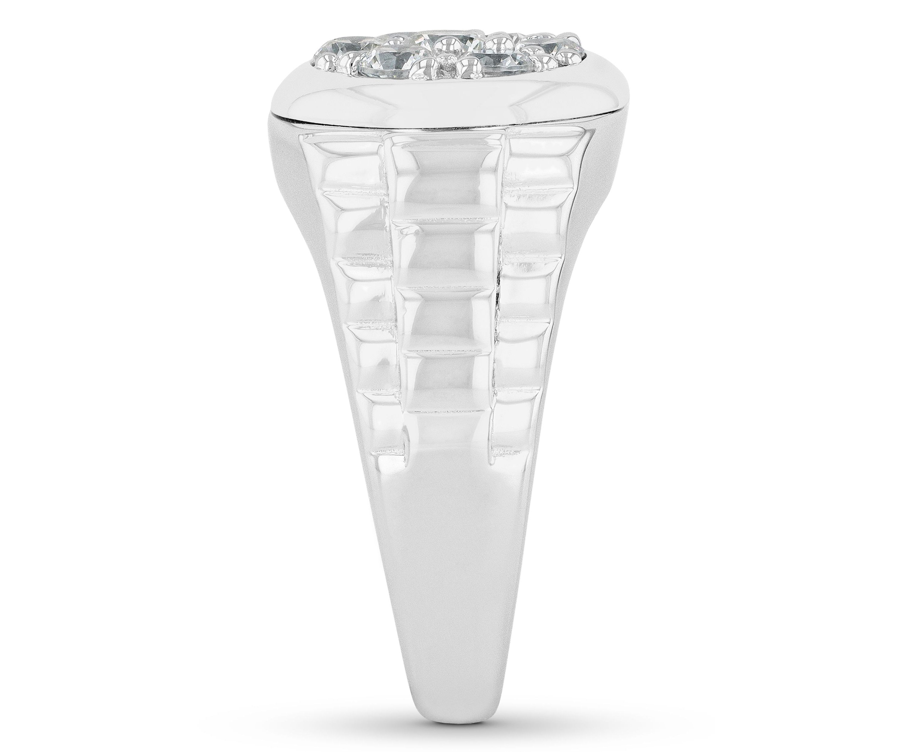 Lab Created Cubic Zirconia Round Cluster Ring in .925 Sterling Silver