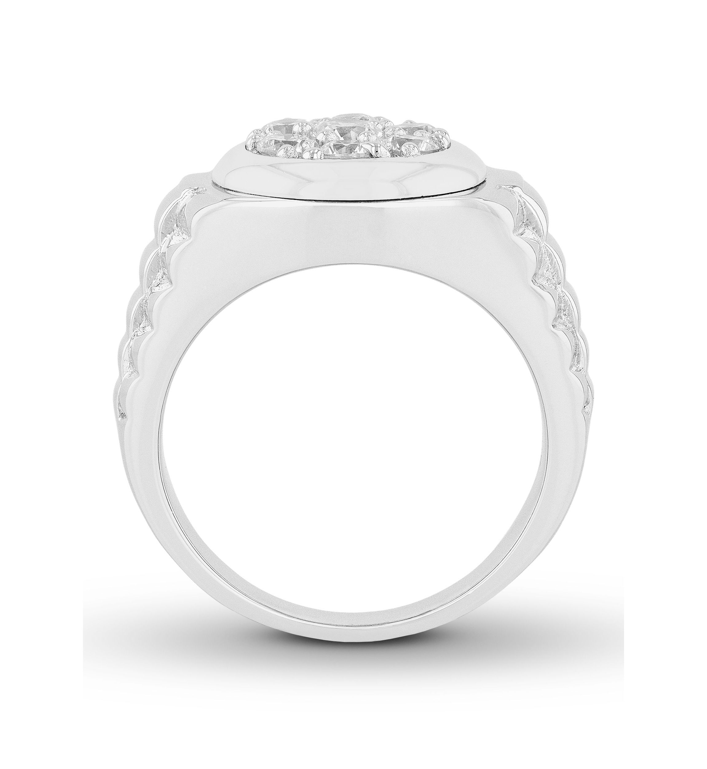 Lab Created Cubic Zirconia Round Cluster Ring in .925 Sterling Silver