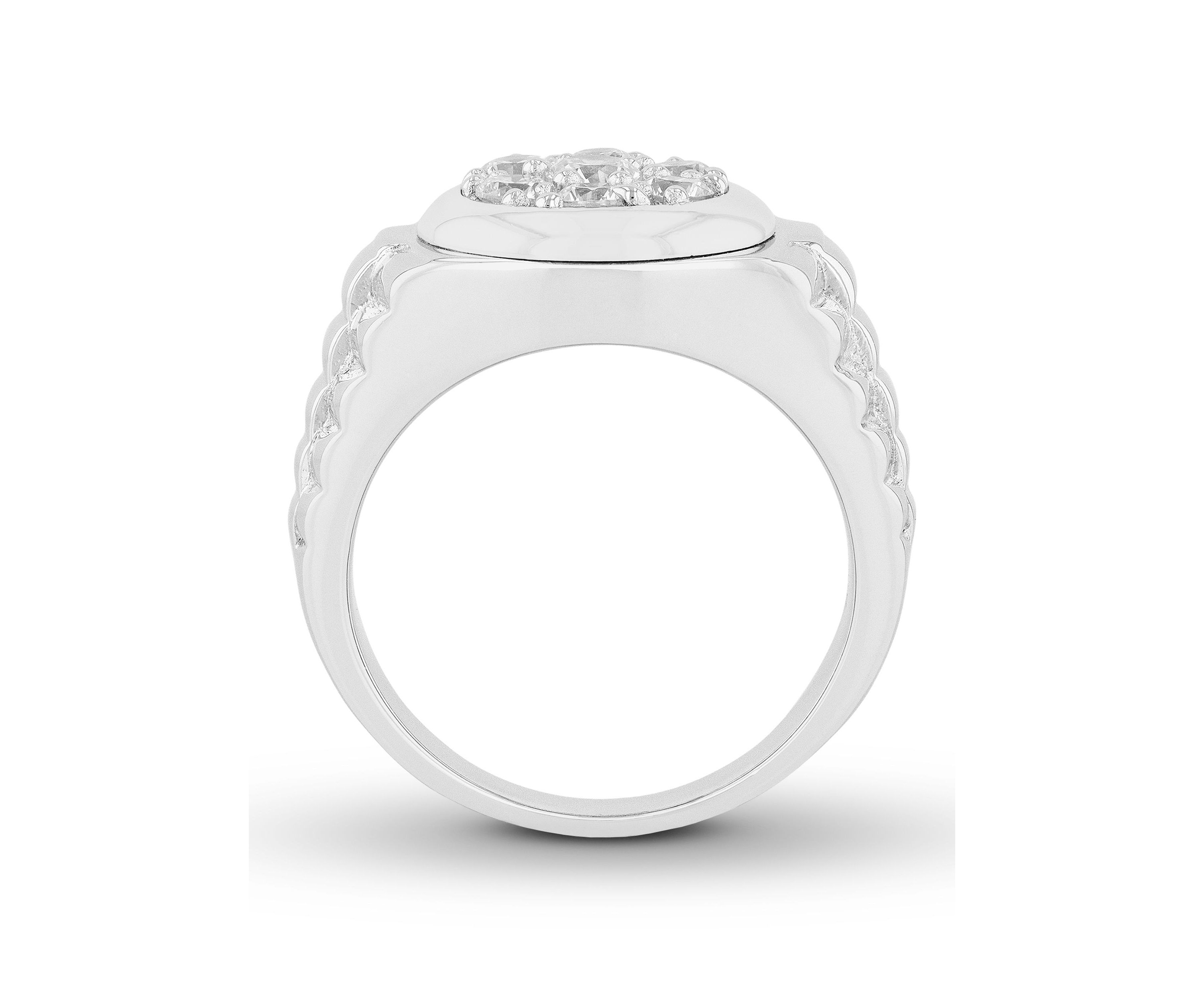 Lab Created Cubic Zirconia Round Cluster Ring in .925 Sterling Silver