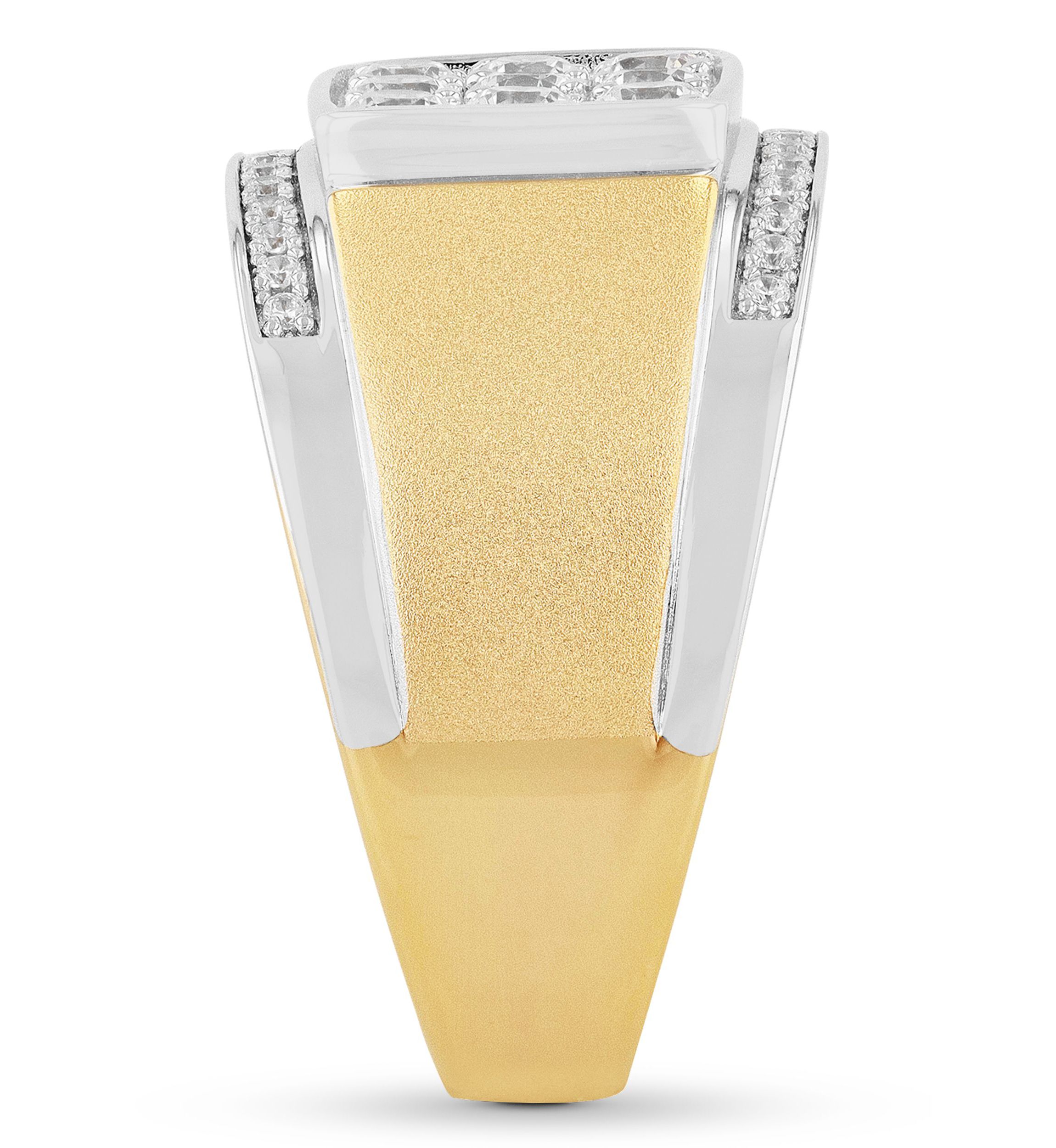 Lab Created Cubic Zirconia Square Cluster Ring in Two-Tone .925 Sterling Silver