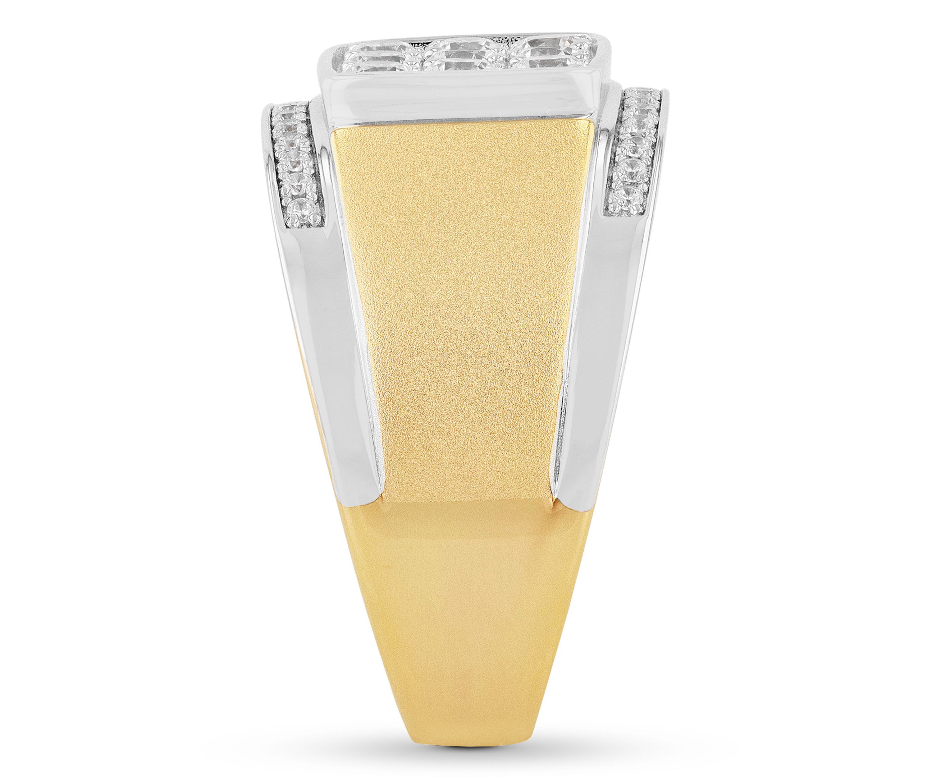 Lab Created Cubic Zirconia Square Cluster Ring in Two-Tone .925 Sterling Silver